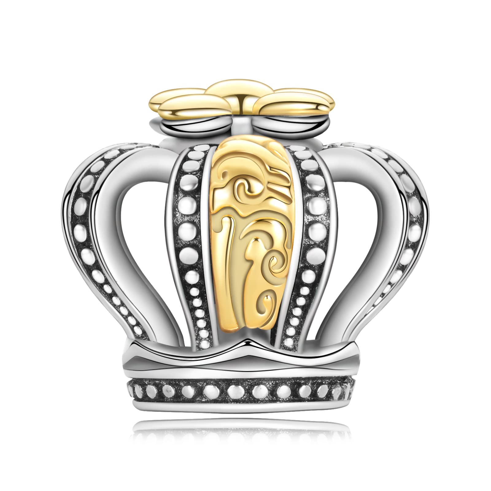 925 Sterling Silver Regal Crown Charms with Enamel - Elegant Jewelry Making Supplies for Bracelets, Necklaces & DIY Crafts - Perfect for Gifts, Parties & Special Occasions