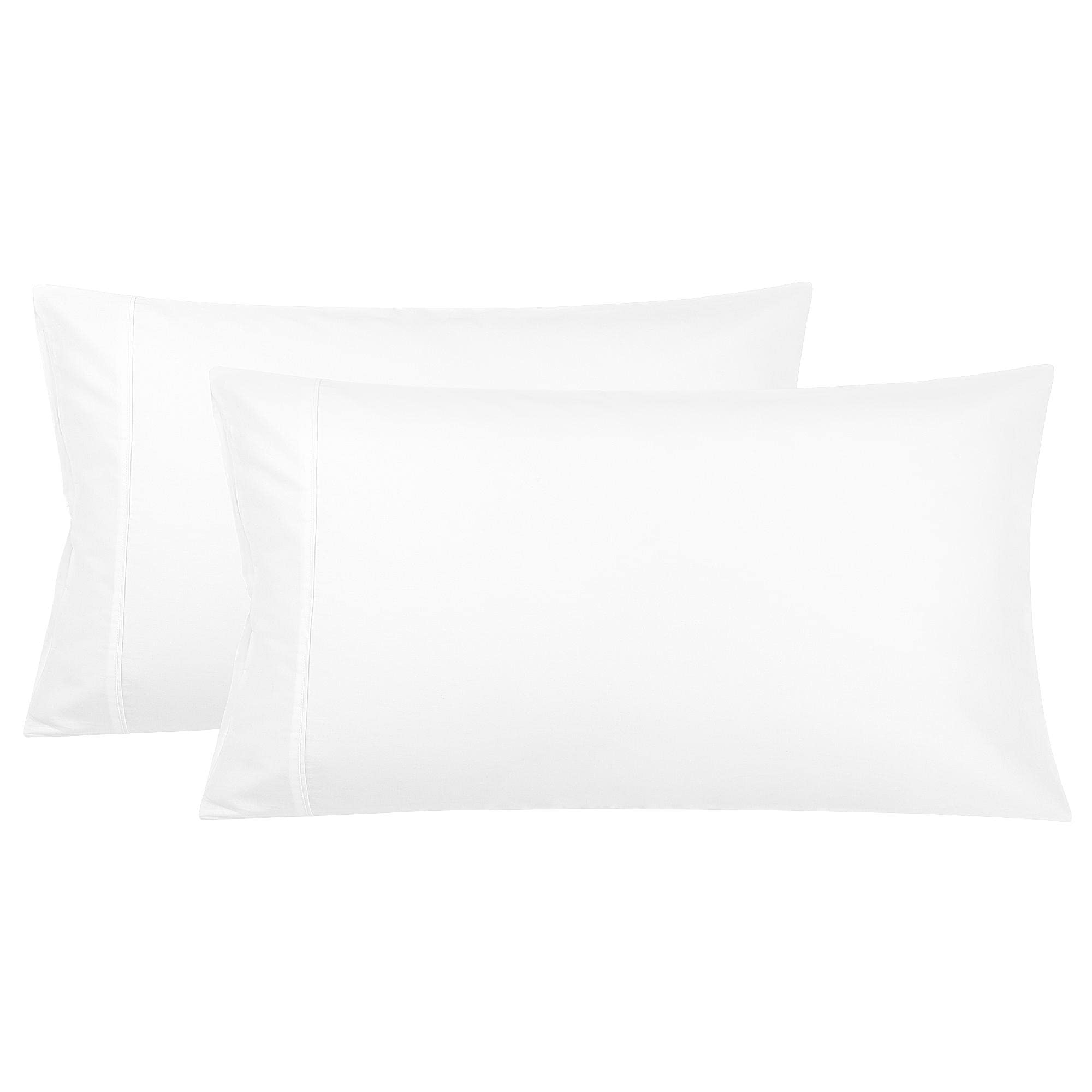 Premium Soft White Pillowcases Set of 2 - 100% Cotton Standard Size 20x26 Inch with Zipper Closure | Hotel Quality Bedding for Home, Guest Room & Airbnb | Breathable & Hypoallergenic Pillow Covers for Ultimate Comfort