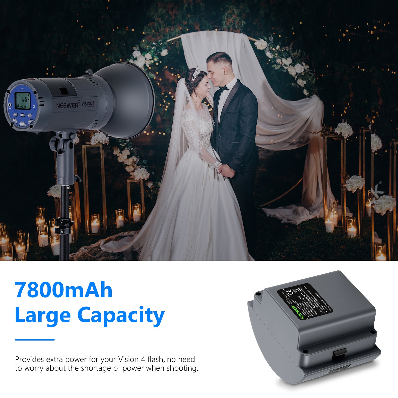 NEEWER 7800mAh Rechargeable Li-ion Battery for Q300, Vision 4, ML300 Cameras - Long Lasting Power for DSLR, Mirrorless & Video Cameras - Perfect for Photography, Videography & Outdoor Shooting