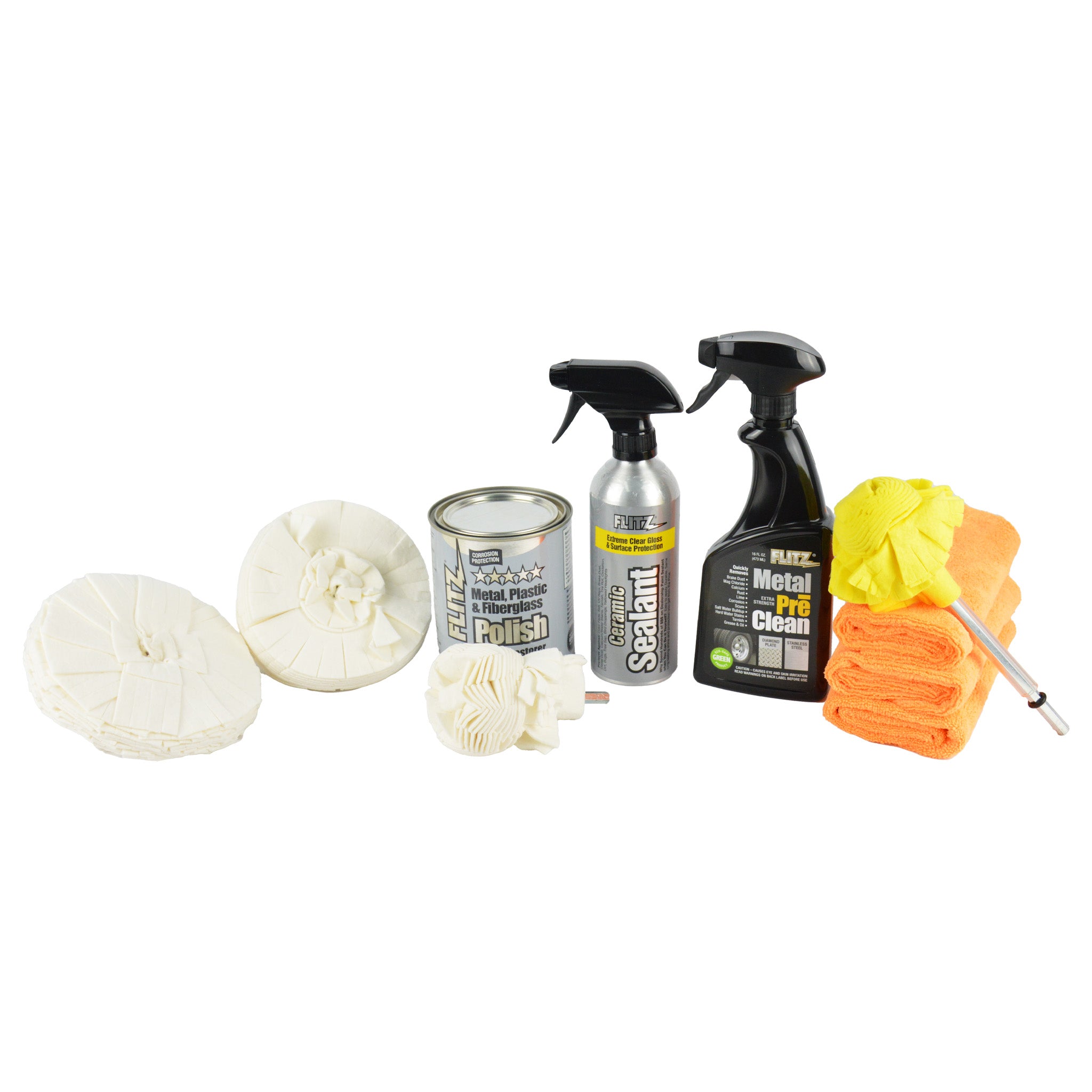 Flitz ENTHUSIAST Metal Polishing Kit - Premium Car, Motorcycle & Jewelry Polish with Free Bonus - Perfect for Restoring Shine on Chrome, Aluminum & Stainless Steel