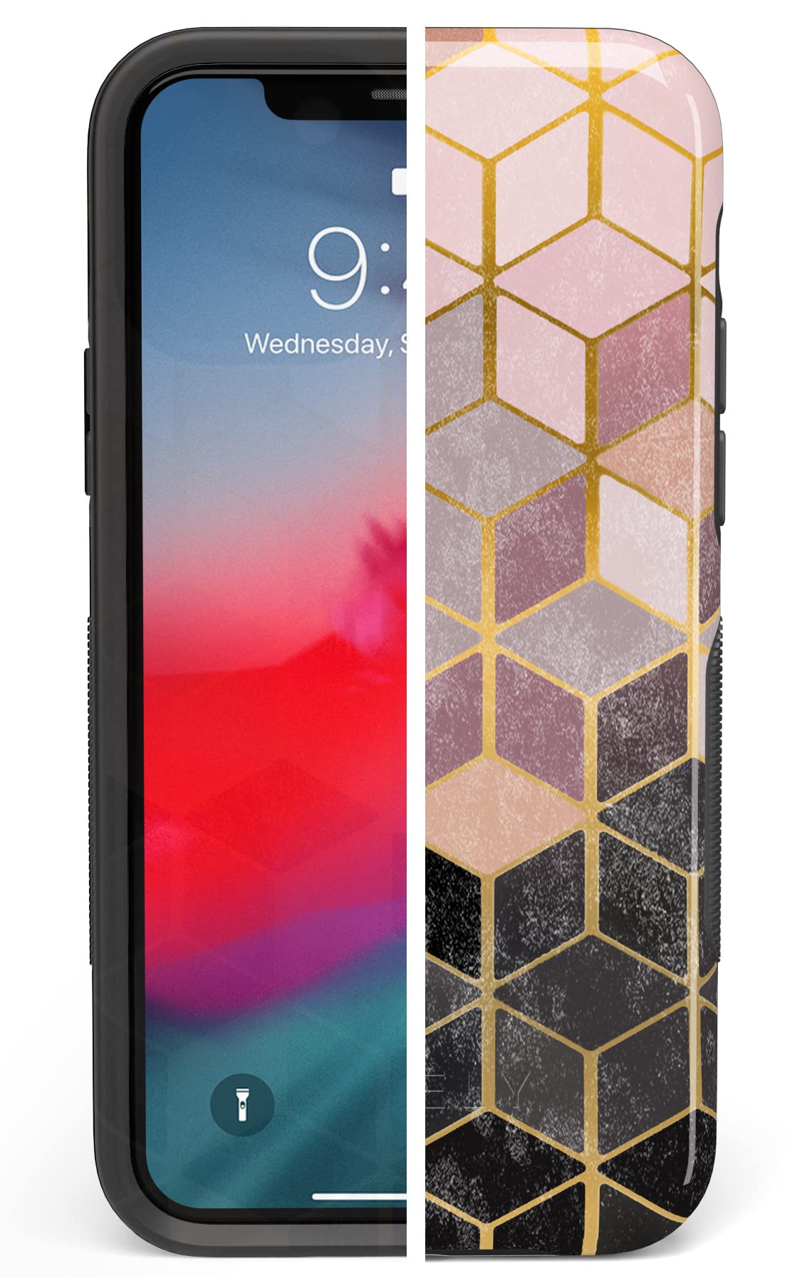 Casely iPhone 11 Pro Max Case - Geo Rose Gold Marble Protective Phone Cover | Slim Fit, Shockproof & Scratch Resistant | Perfect for Work, Travel & Everyday Use