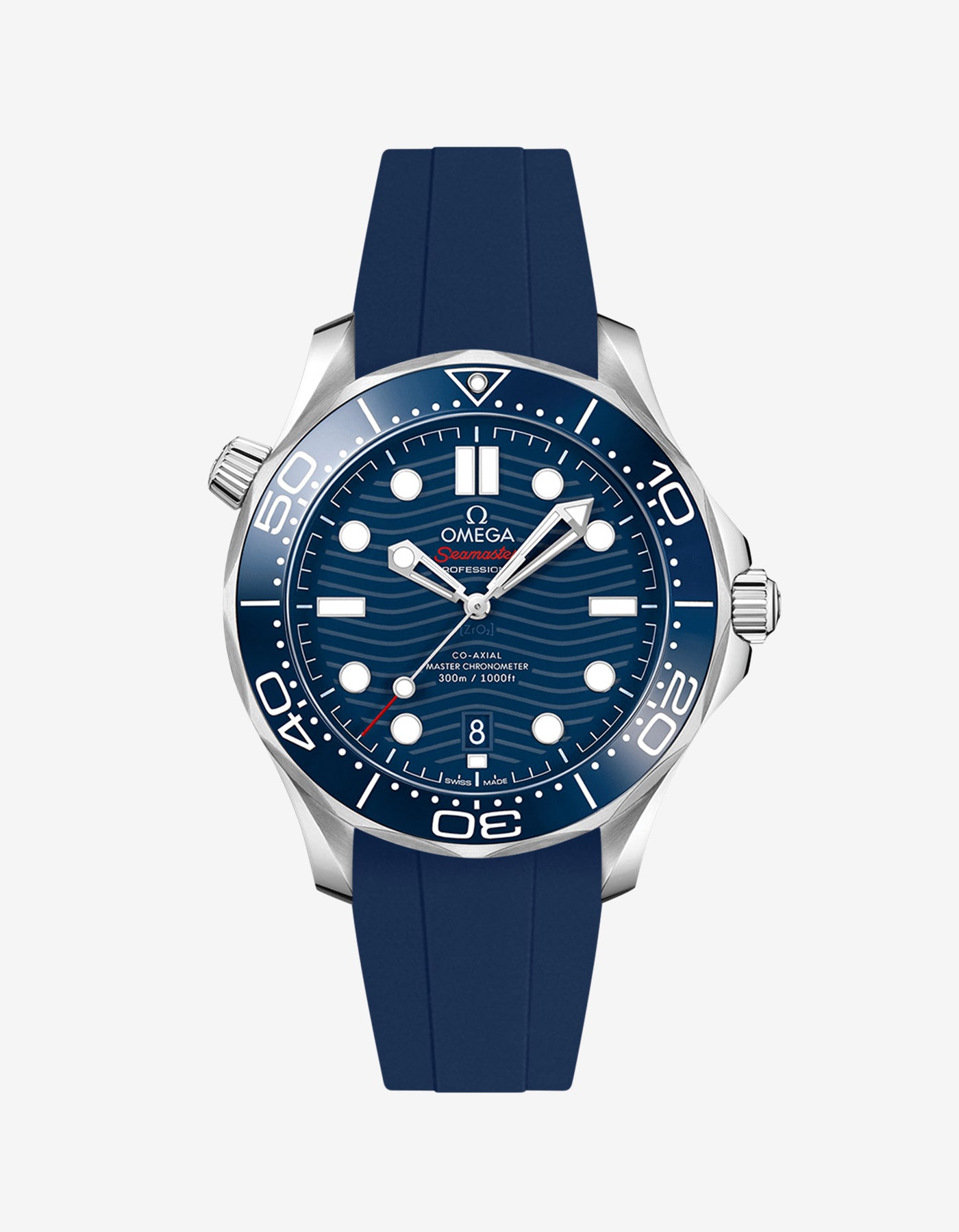 Omega Seamaster Diver 300 42mm Blue Rubber Replacement Strap - Durable & Comfortable Watch Band for Swimming, Diving & Everyday Wear