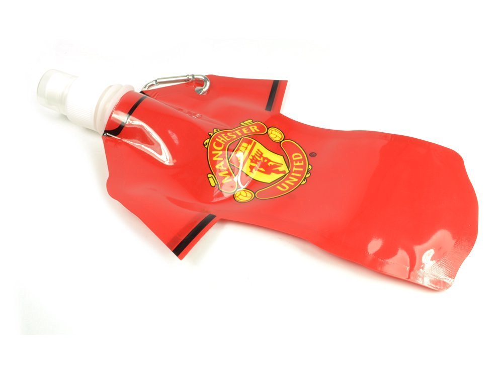 Man UTD Flat Water Bottle 350ml - Leakproof Sports Water Bottle for Gym, Hiking & Travel - Official Manchester United Merchandise