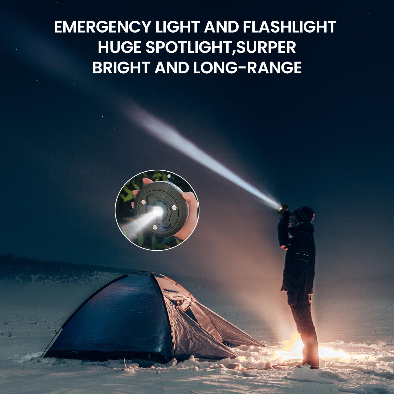 Rechargeable LED Camping String Lights - 4-in-1 Outdoor Lights with 8 Modes, IP44 Waterproof for Hiking, Backpacking, Tent, Yard & Christmas Decorations | Perfect for Camping, Emergency Lighting & Holiday Party Decor