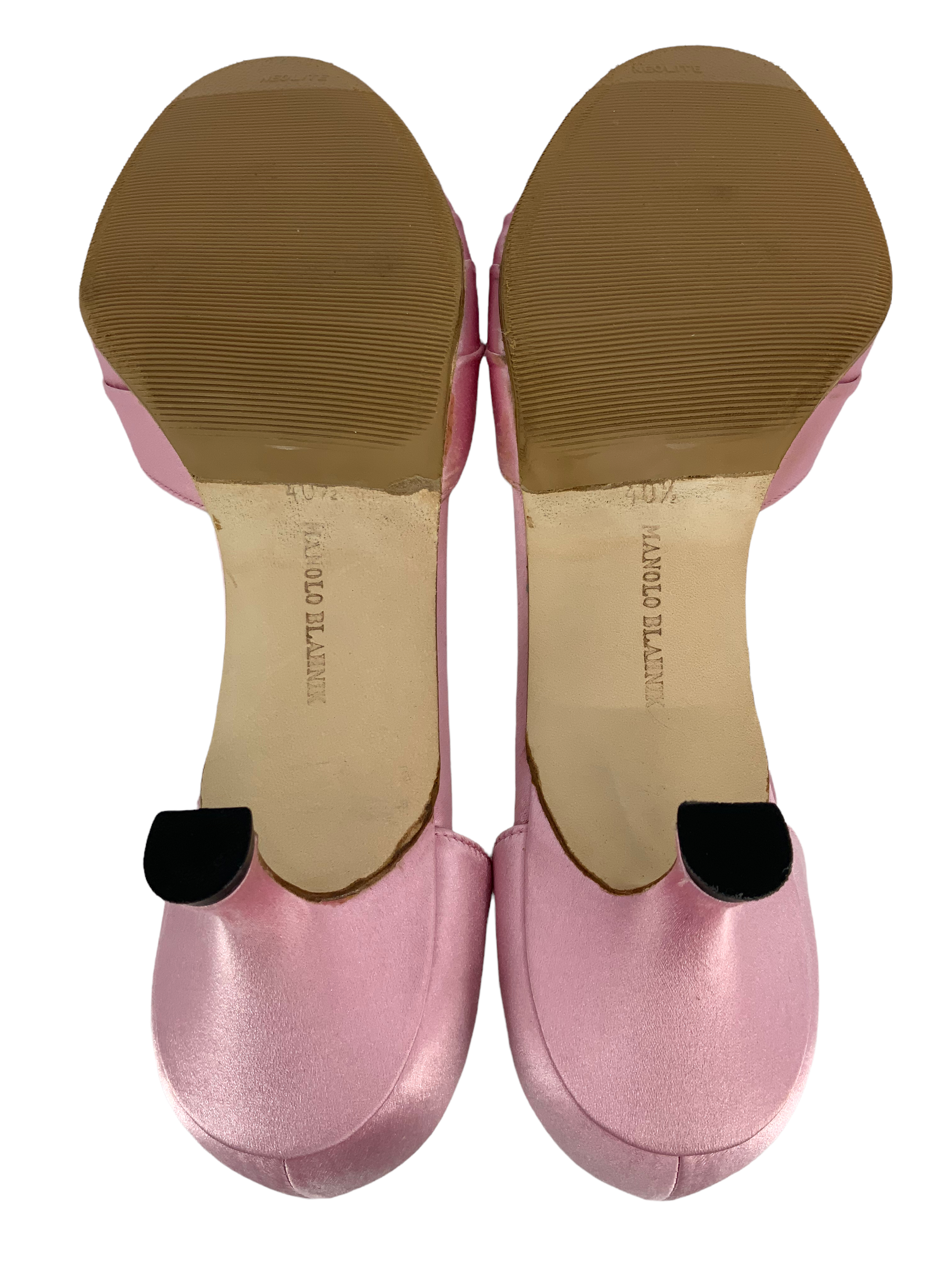 Manolo Blahnik Sedaraby Embellished Satin d'Orsay Pumps Women's Size 10.5 - Elegant Evening Shoes for Weddings, Parties & Special Occasions