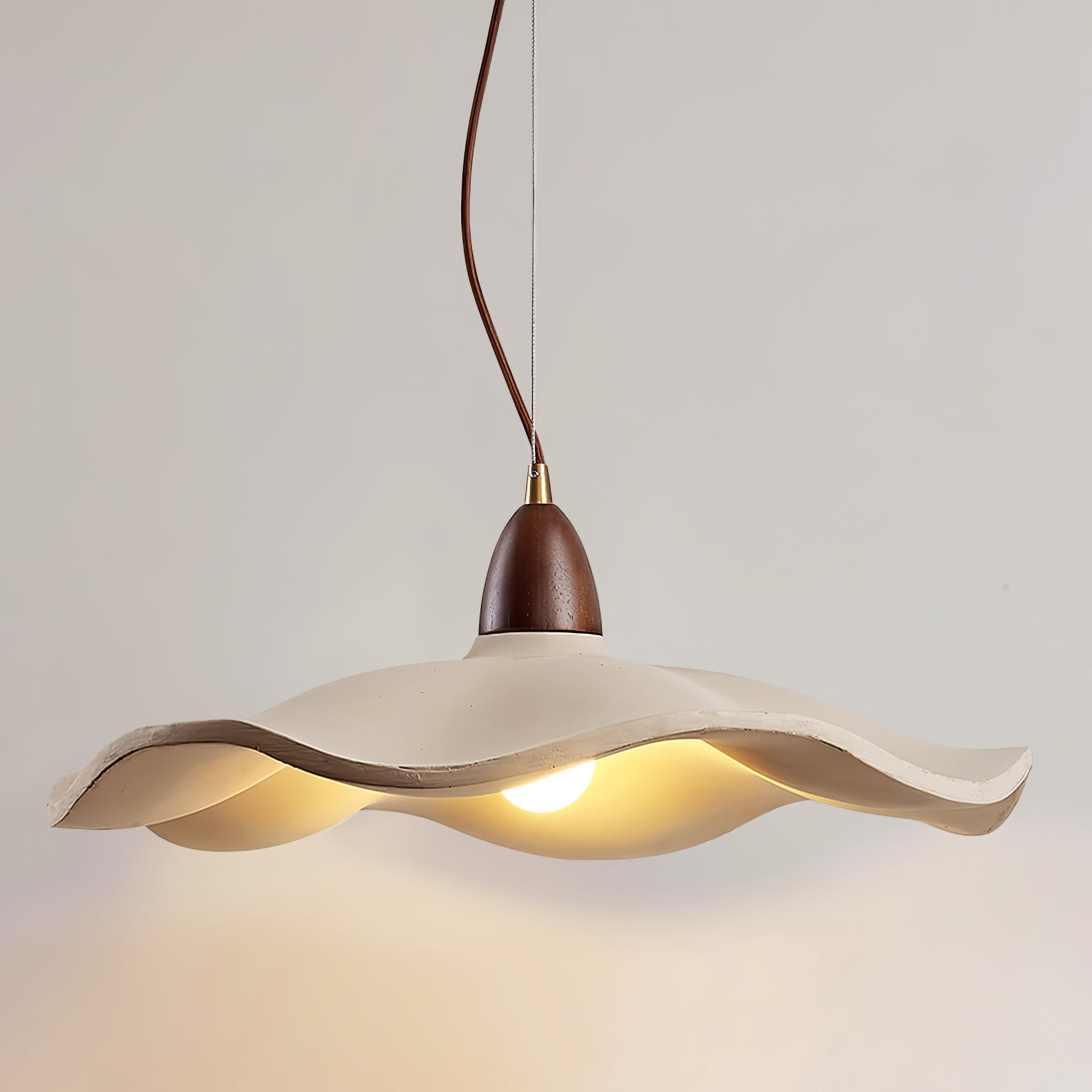 Modern Cement Wave Pendant Light - Industrial Style Hanging Lamp for Kitchen Island, Dining Room & Living Room Decor