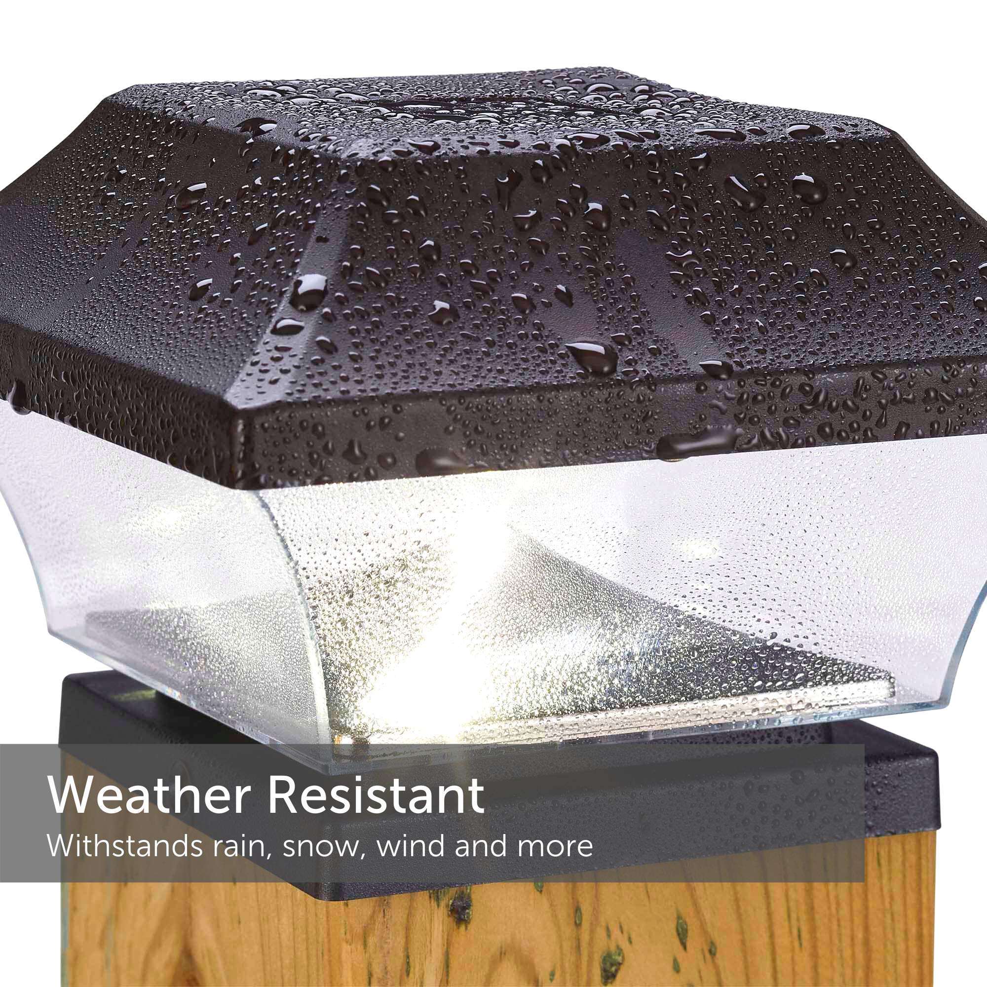 NOMA Solar Post Lights - Waterproof Outdoor Cap Lights for 4x4 Wooden Posts, Deck, Patio, Garden, Fence Decor | Cool White LED Solar Lights (8-Pack, Black) - Perfect for Pathway Lighting & Backyard Ambience