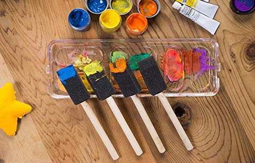 12-Piece 1 Inch Foam Paint Brush Set with Wooden Handle - Sponge Brushes for Acrylics, Stains, Varnishes & Crafts - Perfect for DIY Projects, Home Decor & Wood Staining