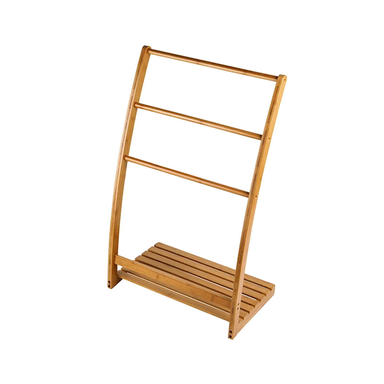 CALANDIS® Freestanding Towel Holder with 3 Rails - Sturdy Bathroom Organizer for Washcloths & Small Towels | Space-Saving Storage Solution for Bathroom, Kitchen, or Laundry Room