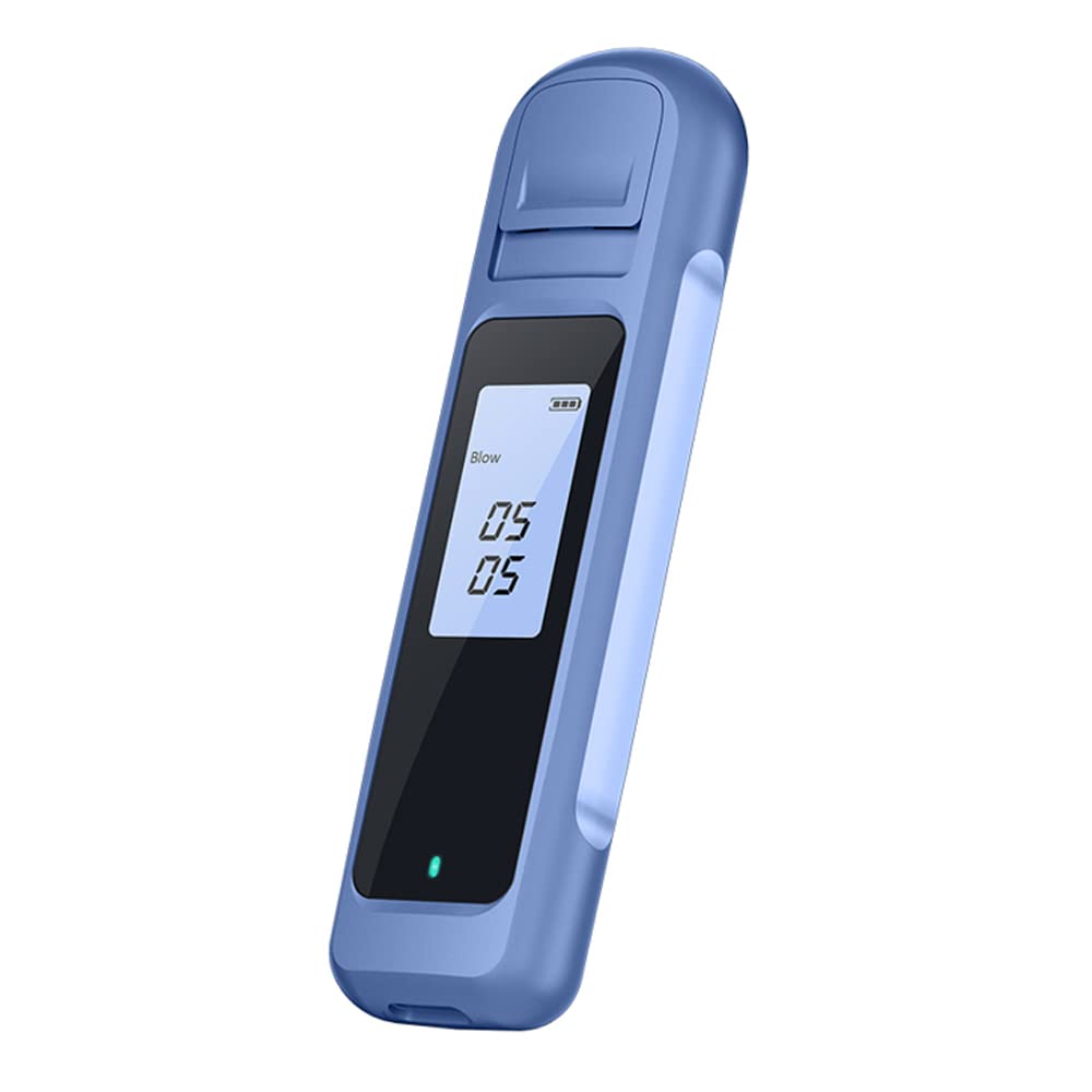 Professional Breathalyzer - Portable Alcohol Tester with LCD Display & USB Charging | Fast & Accurate BAC Detection for Drivers, Workplace, or Home Safety | Breath Analyzer for Personal & Professional Use (Blue)