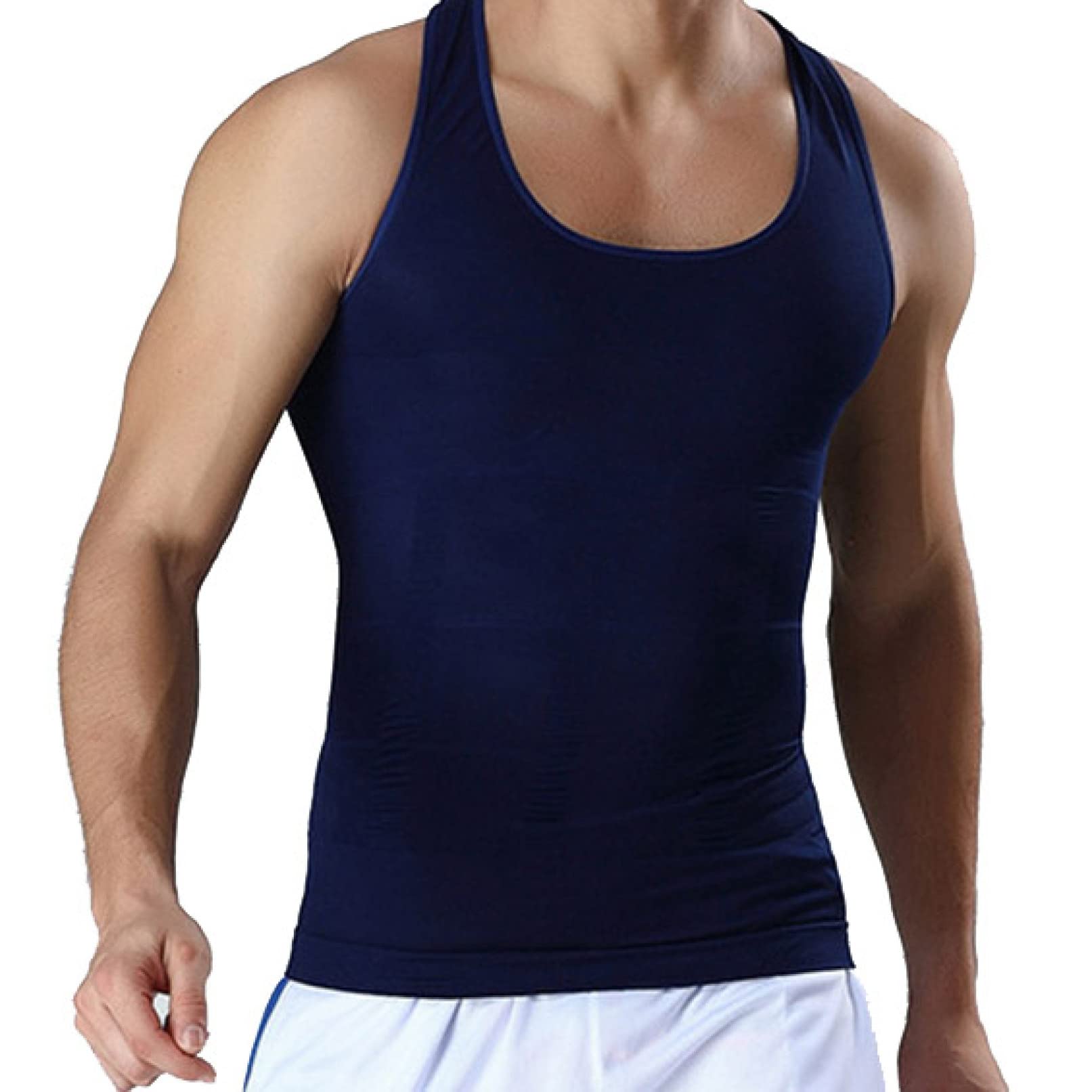 Men's Slimming Compression Vest - Breathable Workout Shirt for Gym, Running & Summer Activities | Tummy Control Shapewear for Men | Fitness Baselayer & Body Shaper Top