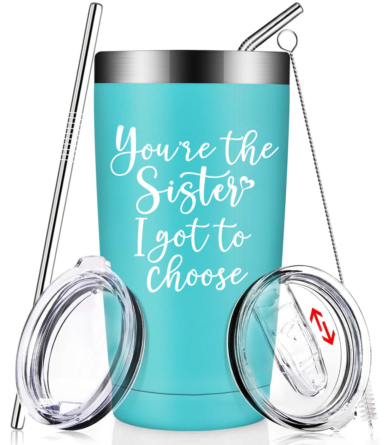 Funny Sister Gifts - Wine Tumbler Cup for Birthday, Best Friend & BFF | Perfect for Sisters, Sisters-in-Law & Women | Great for Wine Nights, Coffee Dates & Special Occasions