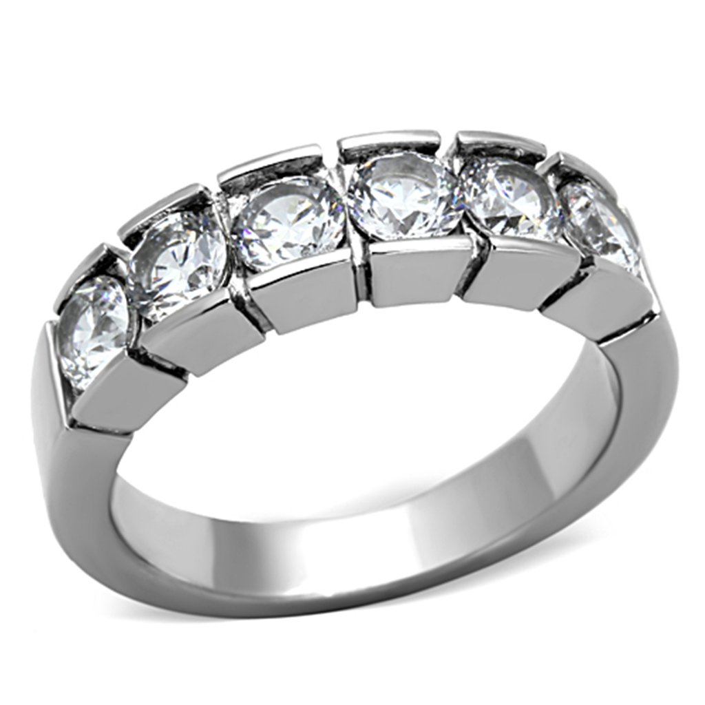 1.50ct CZ Wedding Ring for Women - Stainless Steel 316 Band, Sizes 5-10 - Perfect for Bridal & Anniversary Gifts