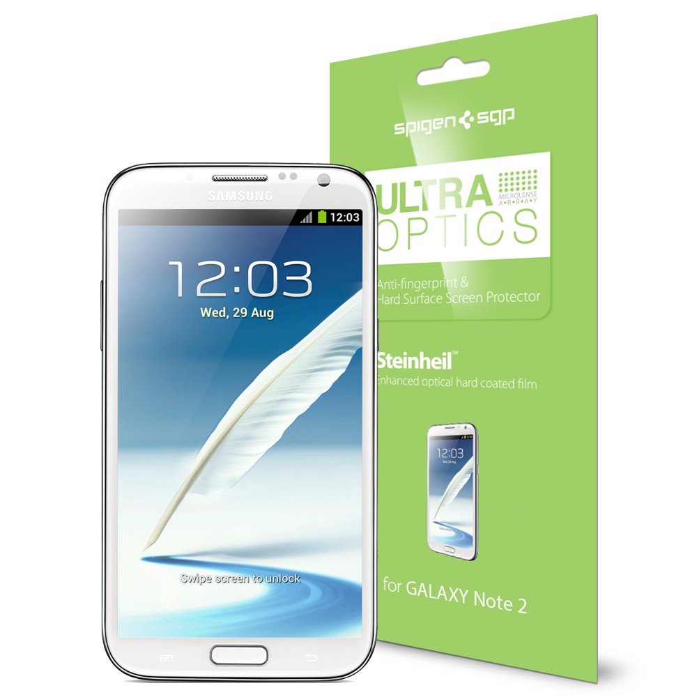 Spigen Ultra Optics Screen Protector for Galaxy Note 2 - HD Clear for Work & Play
