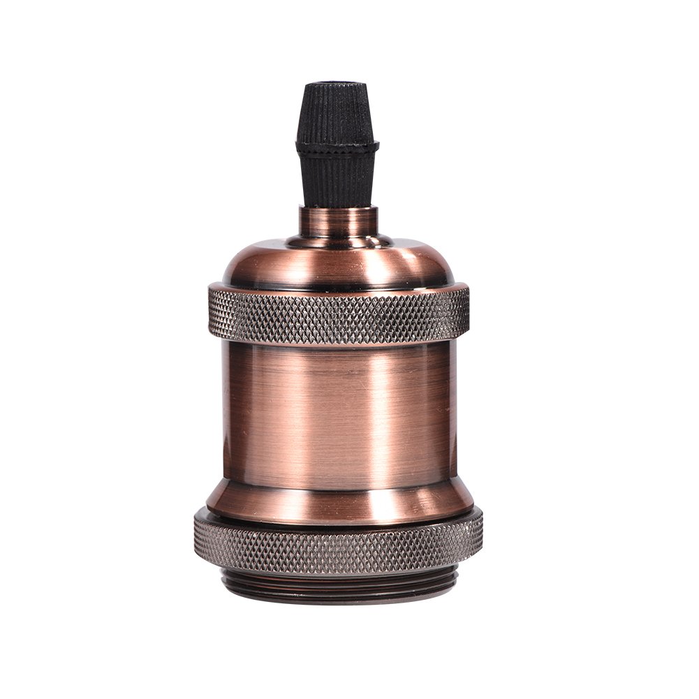 Vintage Copper E26/E27 Lamp Socket Holder with Pull Chain Switch - Industrial Retro Pendant Light Fixture for Home, Cafe, and Restaurant Decor