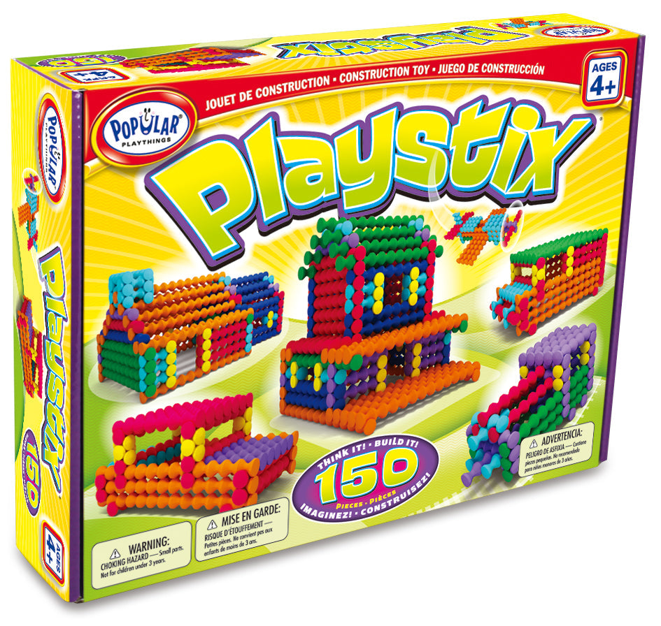 Playstix® 150 Piece Construction Building Blocks Set - STEM Educational Toys for Kids, Creative Building Kit for Boys & Girls - Perfect for Classroom, Birthday Gifts & Indoor Playtime Activities