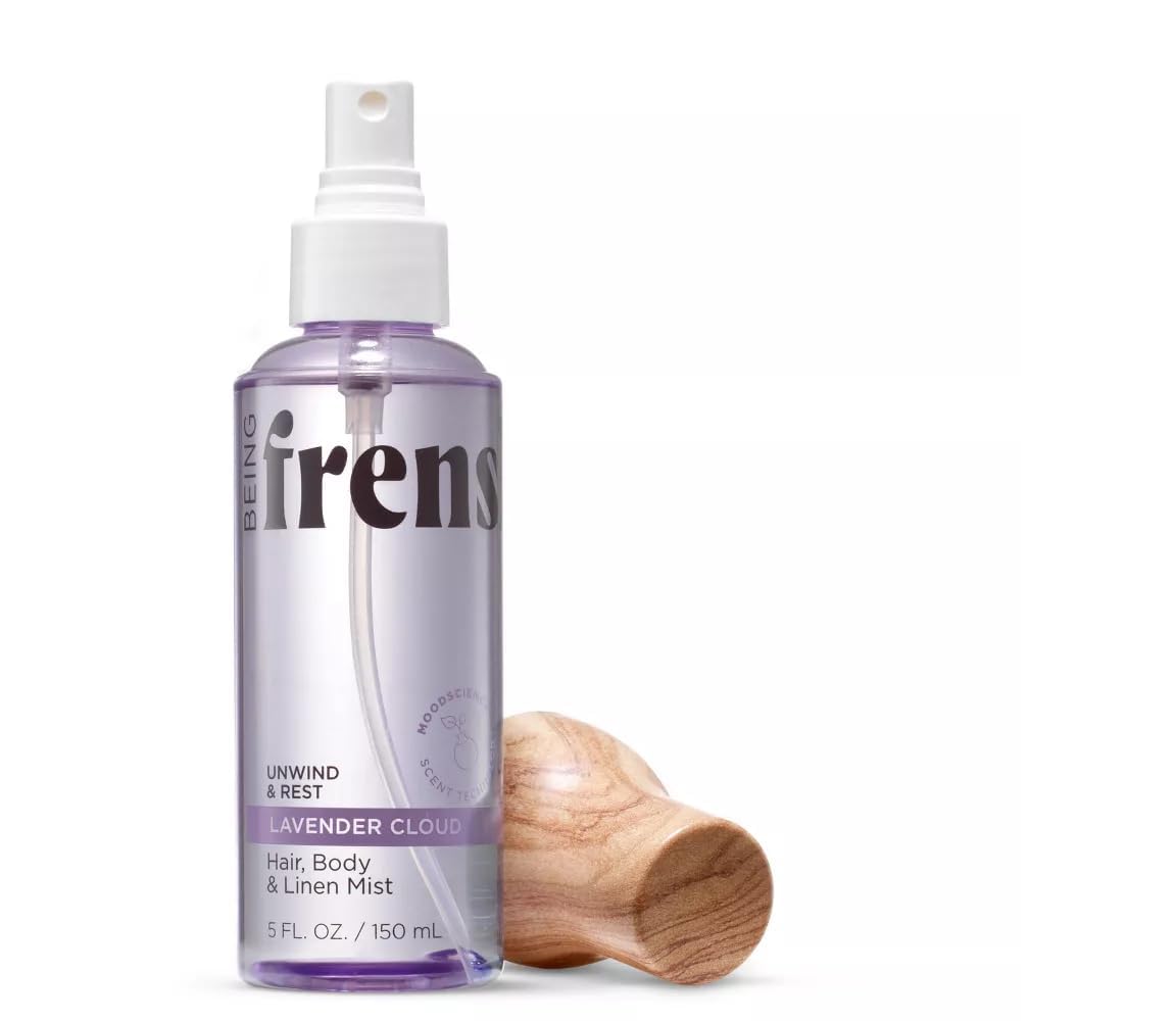 Being Frenshe Lavender Cloud Hair, Body & Linen Mist Body Spray - 5 fl oz (150 mL) - Relaxing Aromatherapy Spray for Stress Relief & Better Sleep - Perfect for Bedtime, Yoga & Self-Care Routines