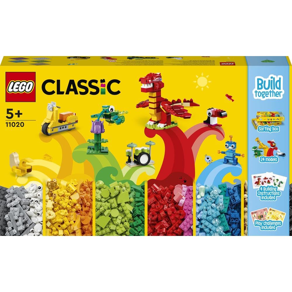 LEGO Classic 11020 Creative Brick Box - Build a Castle, Train & More | STEM Learning Toy for Kids | Perfect for Birthday Gifts & Classroom Activities
