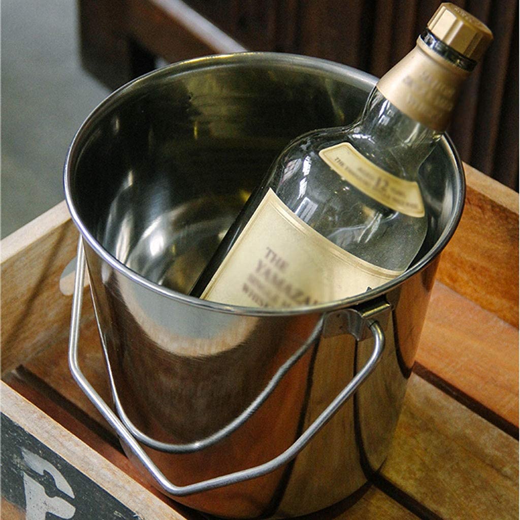 Stainless Steel Ice Bucket - Portable Wine & Champagne Cooler for Parties, Bars, Hotels, Camping & Outdoor Events - Perfect Drink Chiller for Entertaining (Size A)