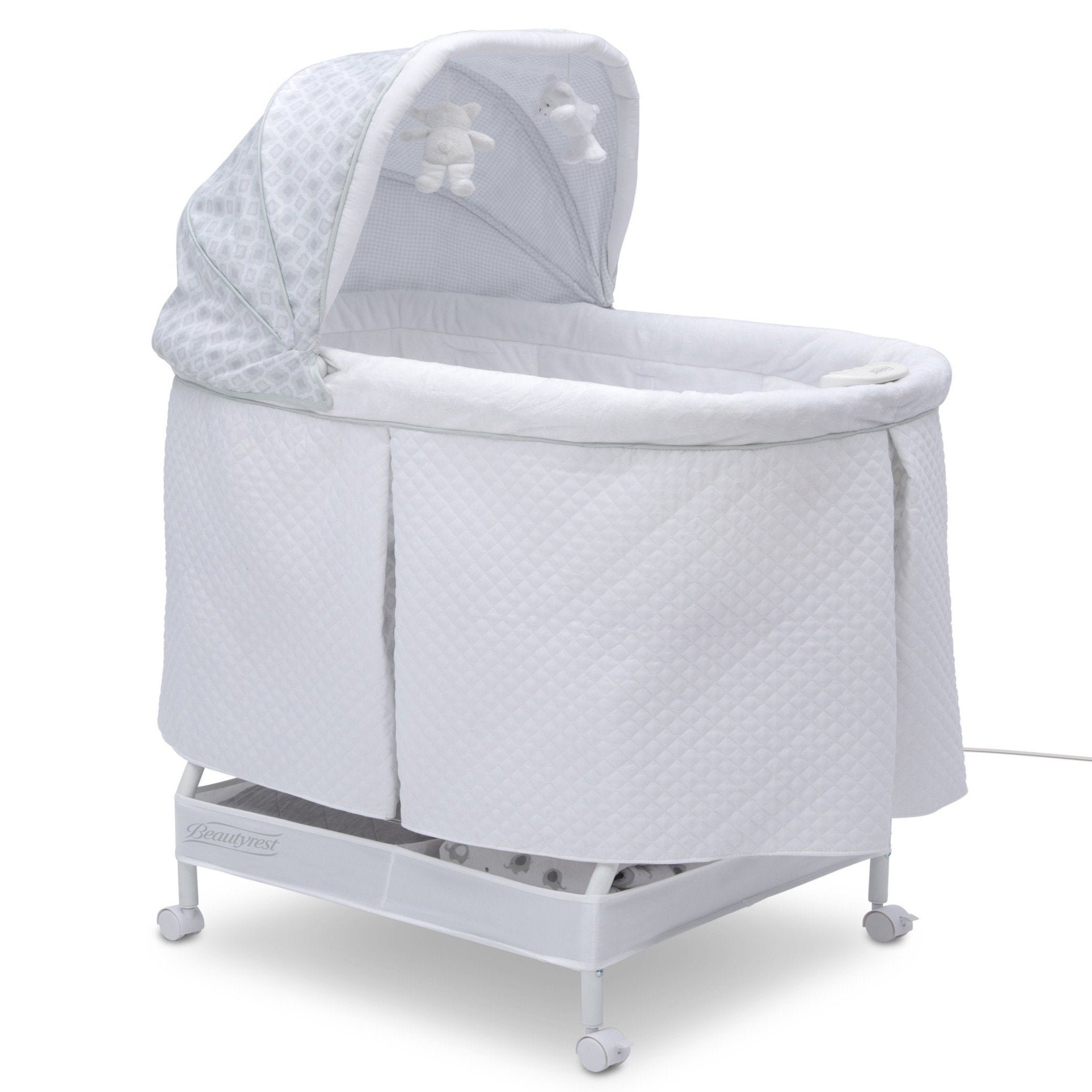 Beautyrest™ Silent Auto Gliding Lux Bassinet - Premium Baby Crib with Smooth Motion for Newborns | Perfect for Nursery, Bedroom & Travel | Arcadia Collection