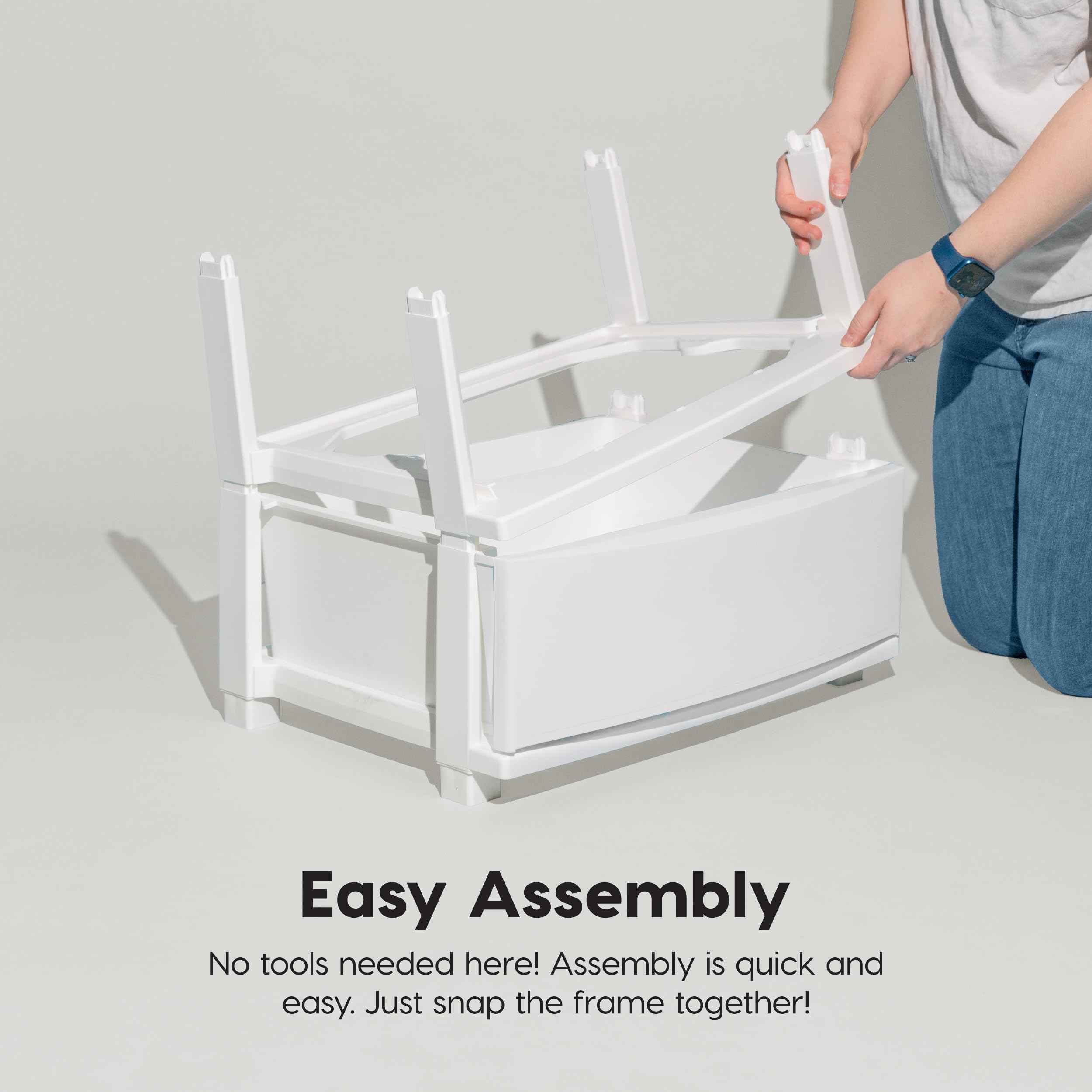 IRIS USA 4-Drawer Plastic Storage Organizer - White Frame with Matte White Front Panels for Classroom, Bathroom, Dorm, Bedroom & Laundry Room Organization - Perfect for Art Supplies, Clothes & Home Essentials