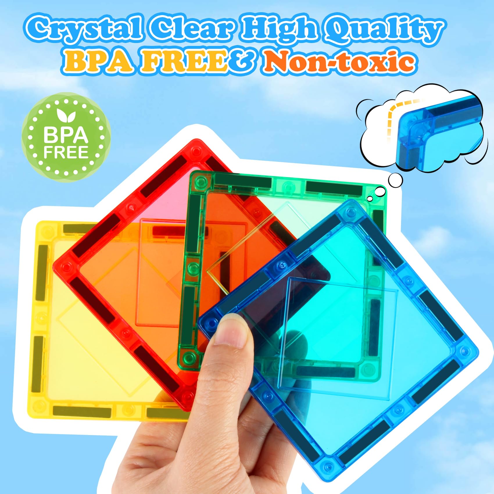Magnetic Building Blocks for Kids Ages 3-7 | STEM Learning Construction Toys | 3D Educational Toys for Boys & Girls | Perfect for Classroom, Home Play & Creative Development