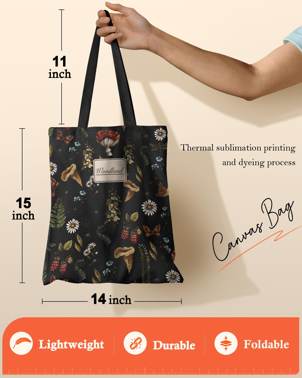 Stylish Cotton Canvas Tote Bag for Women - Durable Patterned Shoulder Bag for Shopping, Beach & Daily Use | Fashionable Reusable Grocery Tote
