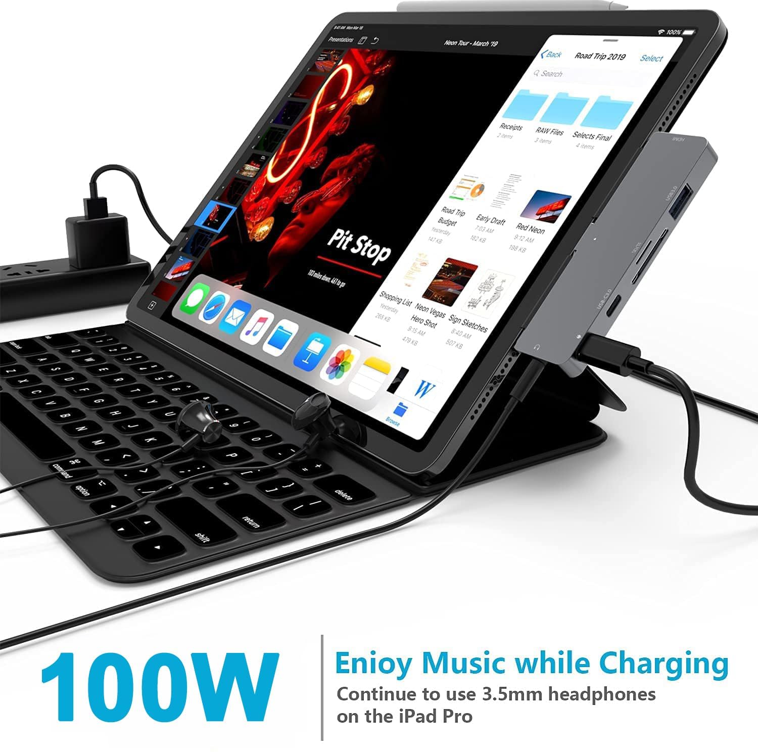 7-in-1 USB C Hub for iPad Pro M4/M2/M1 (13/11/12.9 inch) & iPad Air 5 - 4K 60Hz HDMI, USB 3.0, USB-C PD Charging, 3.5mm Audio, SD/Micro Card Reader | Portable Adapter for Work, Travel & Home Office