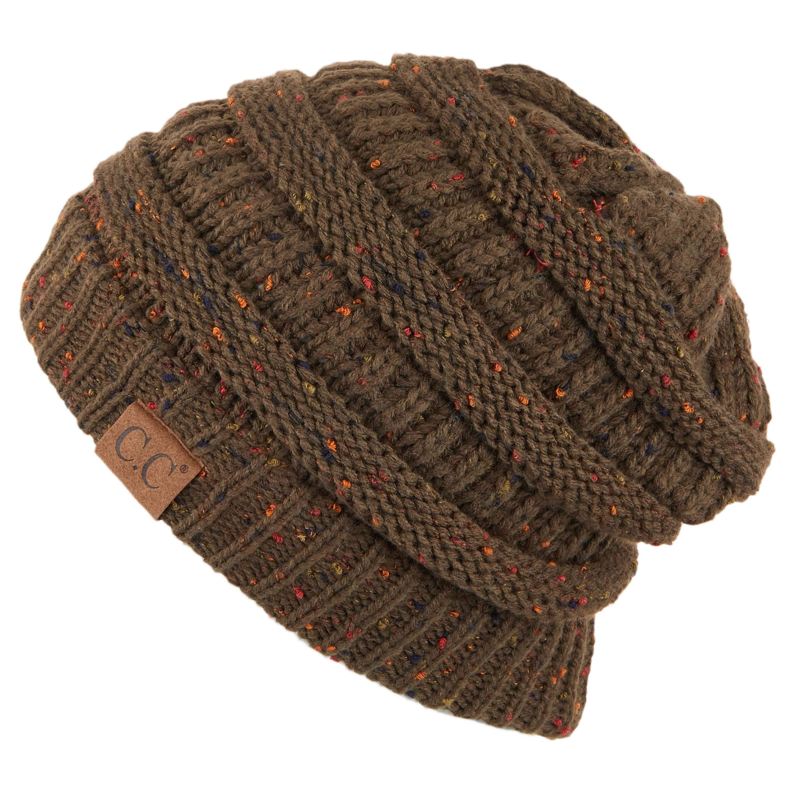 C.C Unisex Ribbed Confetti Knit Beanie (HAT-33) - Warm Winter Hat for Men & Women - Stylish Cold Weather Accessory for Outdoor Activities, Skiing, and Snowboarding