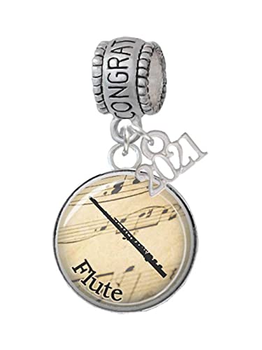 Delight Jewelry Sterling Silver Domed Music Note Charm Bead for Pandora Bracelets - Perfect Graduation, Birthday & Anniversary Gifts for Music Lovers