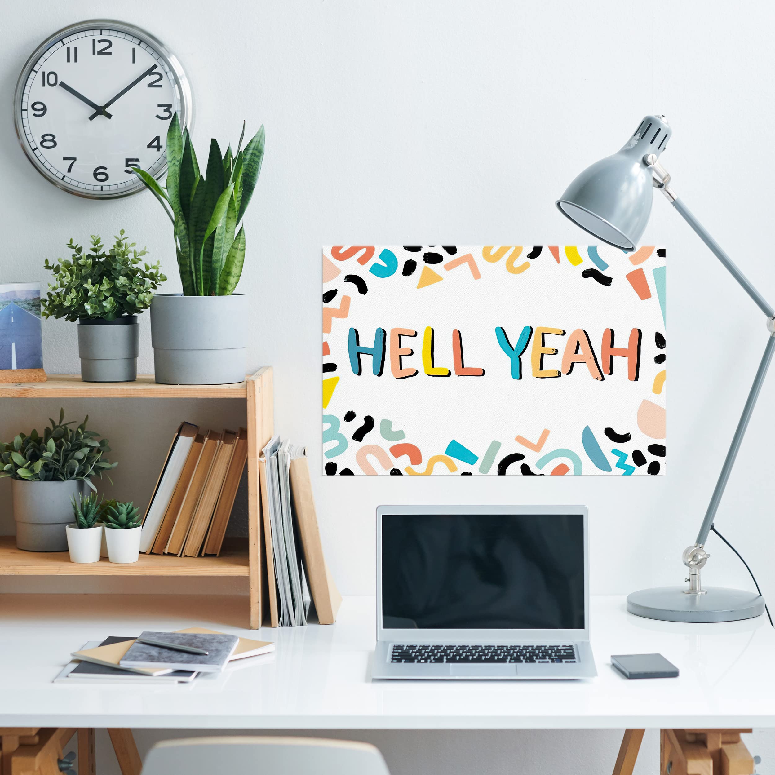 HELL YEAH Motivational Wall Art Poster - 11x14 Inch Inspirational Quote Print on Premium Paper - Perfect for Office, Home & Gym Decor - Uplifting Gift for Coworkers & Friends