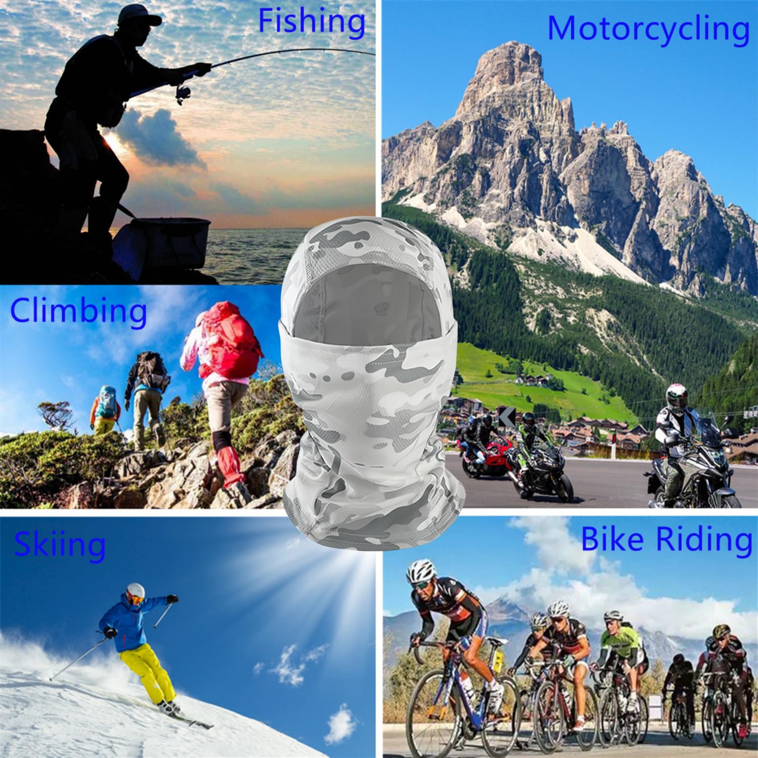 4 Pack UV Protection Balaclava Face Mask - Full Head Cover for Sun Protection, Fishing, Cycling, Hunting & Skiing - Breathable & Lightweight for Outdoor Sports & Winter Activities