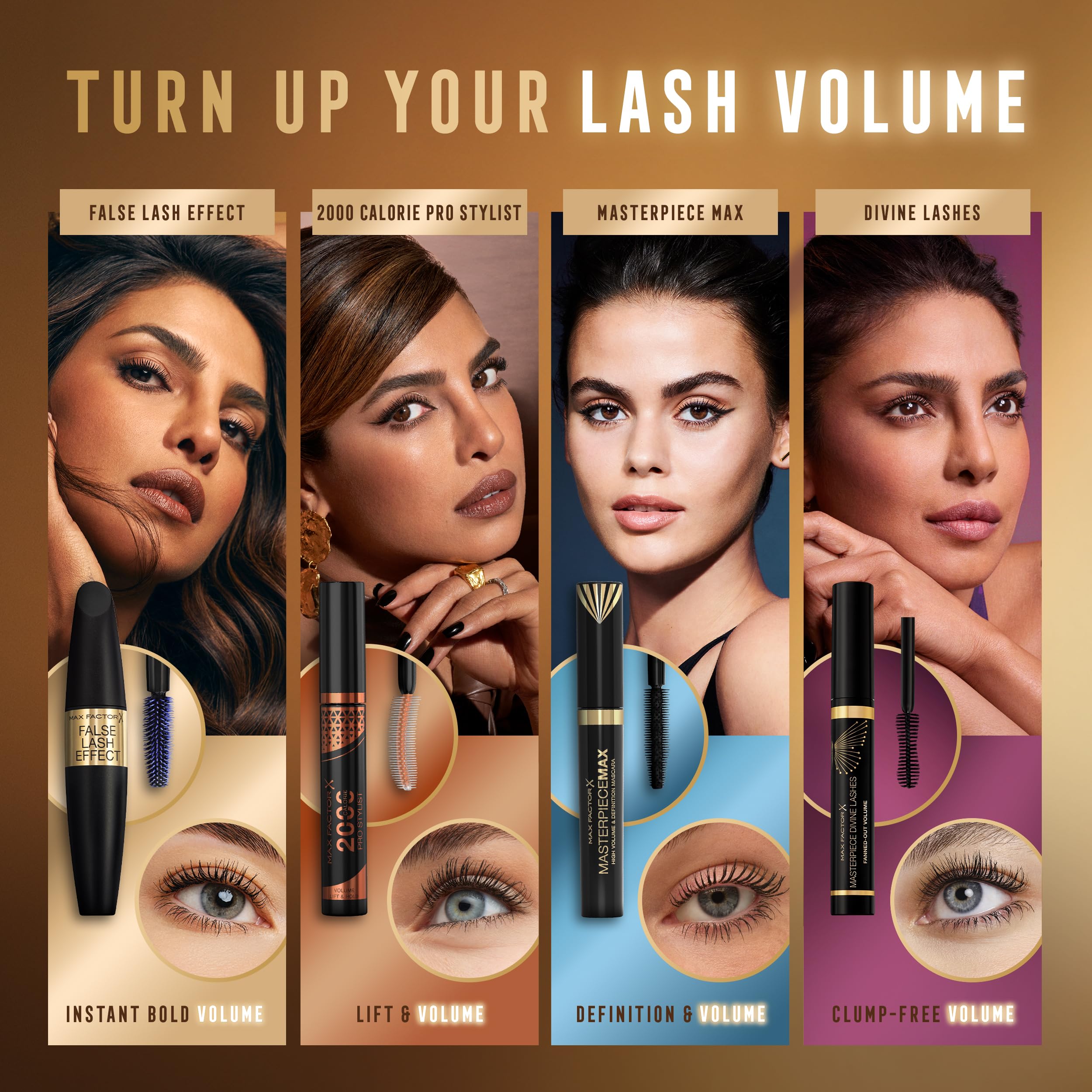 Max Factor False Lash Effect Mascara - Volumizing & Lengthening Waterproof Mascara for Women, Black Brown (0.4 oz) - Perfect for Daytime, Night Out & Special Occasions