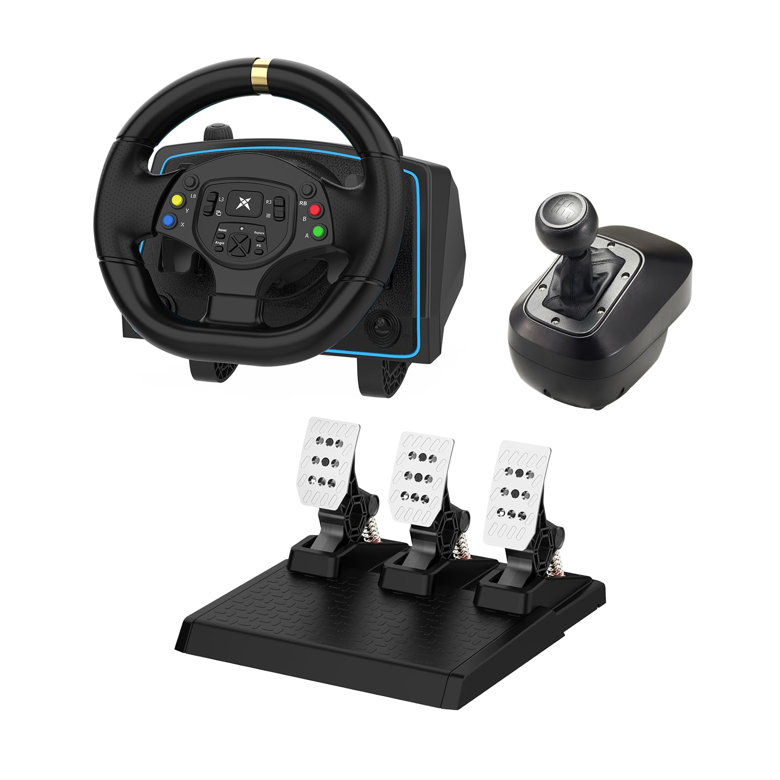 DOYO 1080° Racing Steering Wheel with Pedals & Paddle Shifters - Universal Gaming Wheel for PS4, PS5, Xbox One, Series X/S, PC, Switch & Android - Perfect for Racing Simulators & Gaming Enthusiasts
