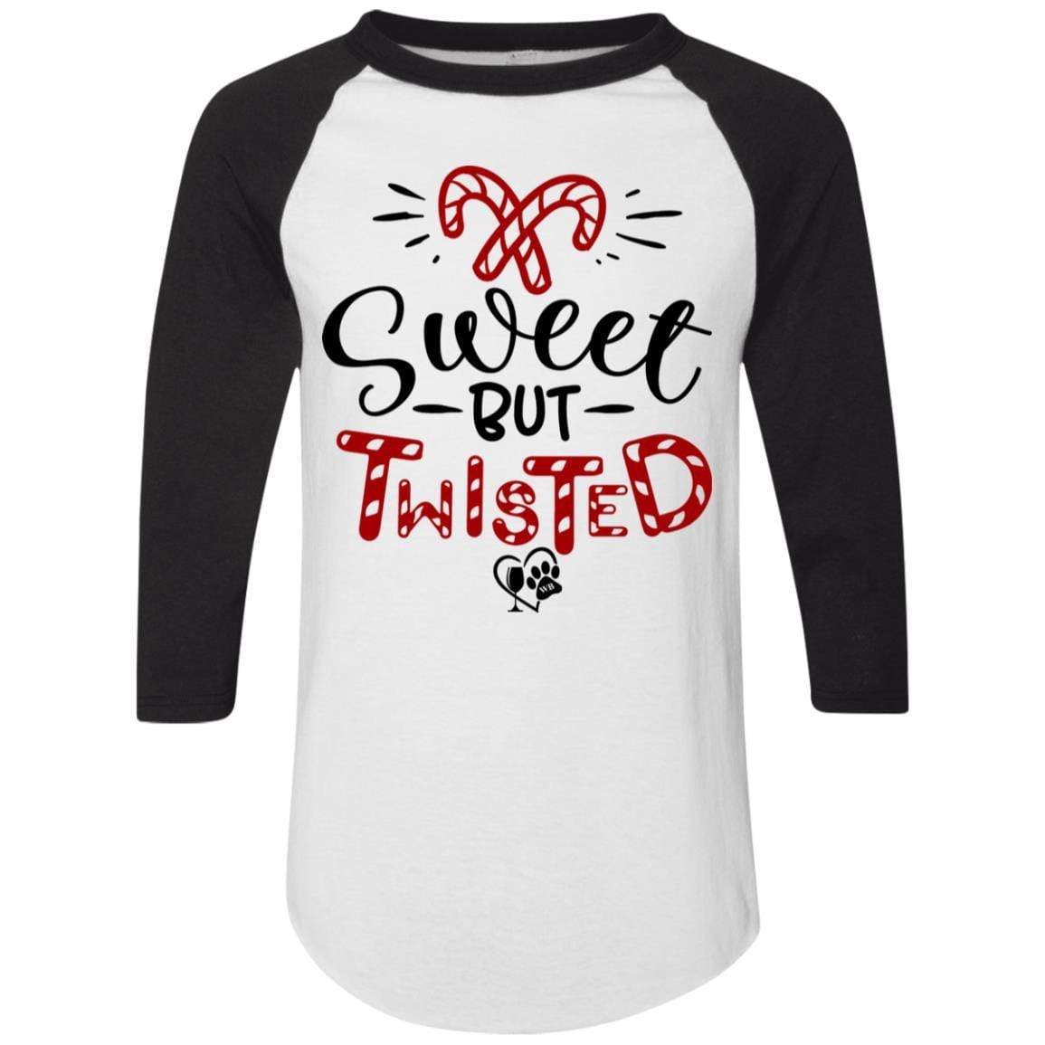 Sweet But Twisted Colorblock Raglan Jersey - Women's Long Sleeve Baseball Tee for Christmas & Holiday Parties - Cozy Casual Pullover for Festive Gatherings & Winter Outfits