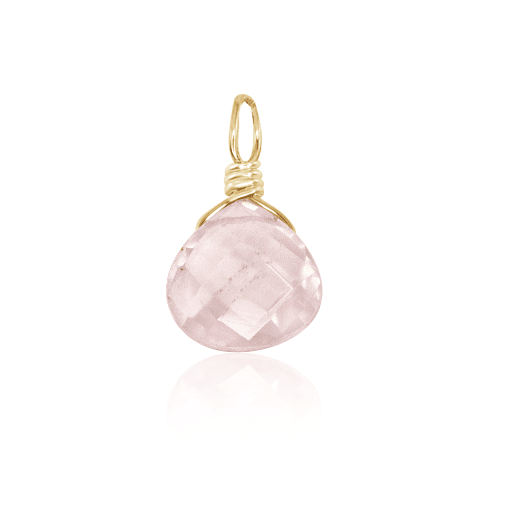 Natural Rose Quartz Teardrop Pendant Necklace - Healing Crystal Jewelry for Women, Gift for Her, Valentine's Day & Spiritual Wellness