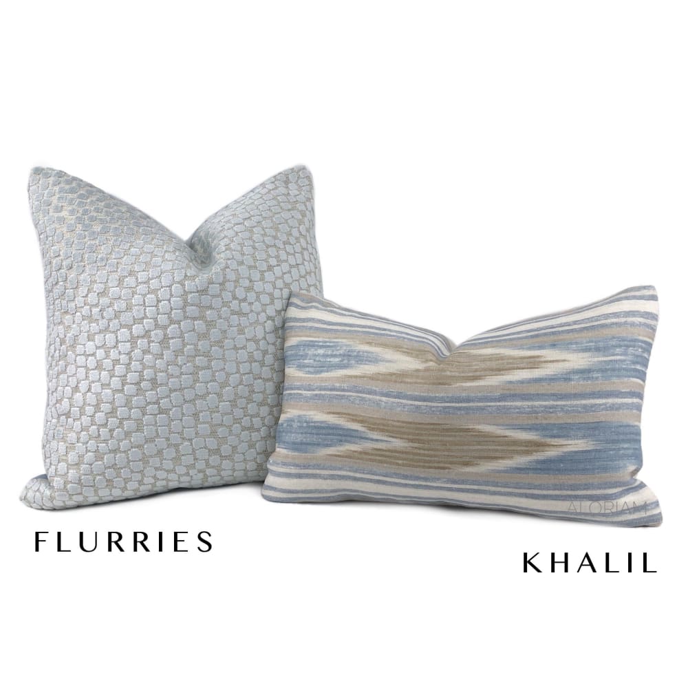 Flurries Seaspray Pale Blue Cut Velvet Dots Pillow Cover - Soft Decorative Throw Pillow Case for Living Room, Bedroom & Sofa