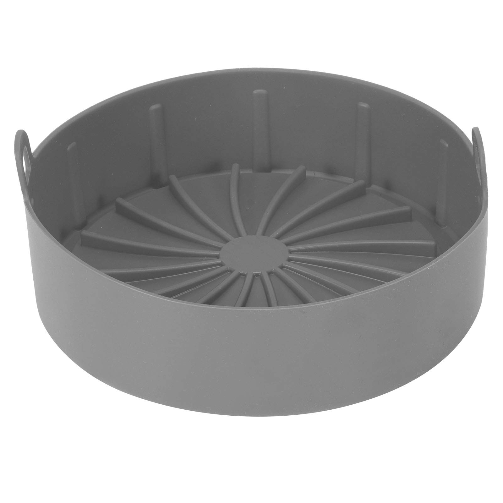 Non-Slip Silicone Air Fryer Basket Liner - Easy to Detach Handle, Durable & Reusable for Healthy Cooking - Perfect for Air Fryer Accessories, Home Kitchen Use (Gray) - Great for Roasting, Baking & Frying Chicken, Vegetables & More