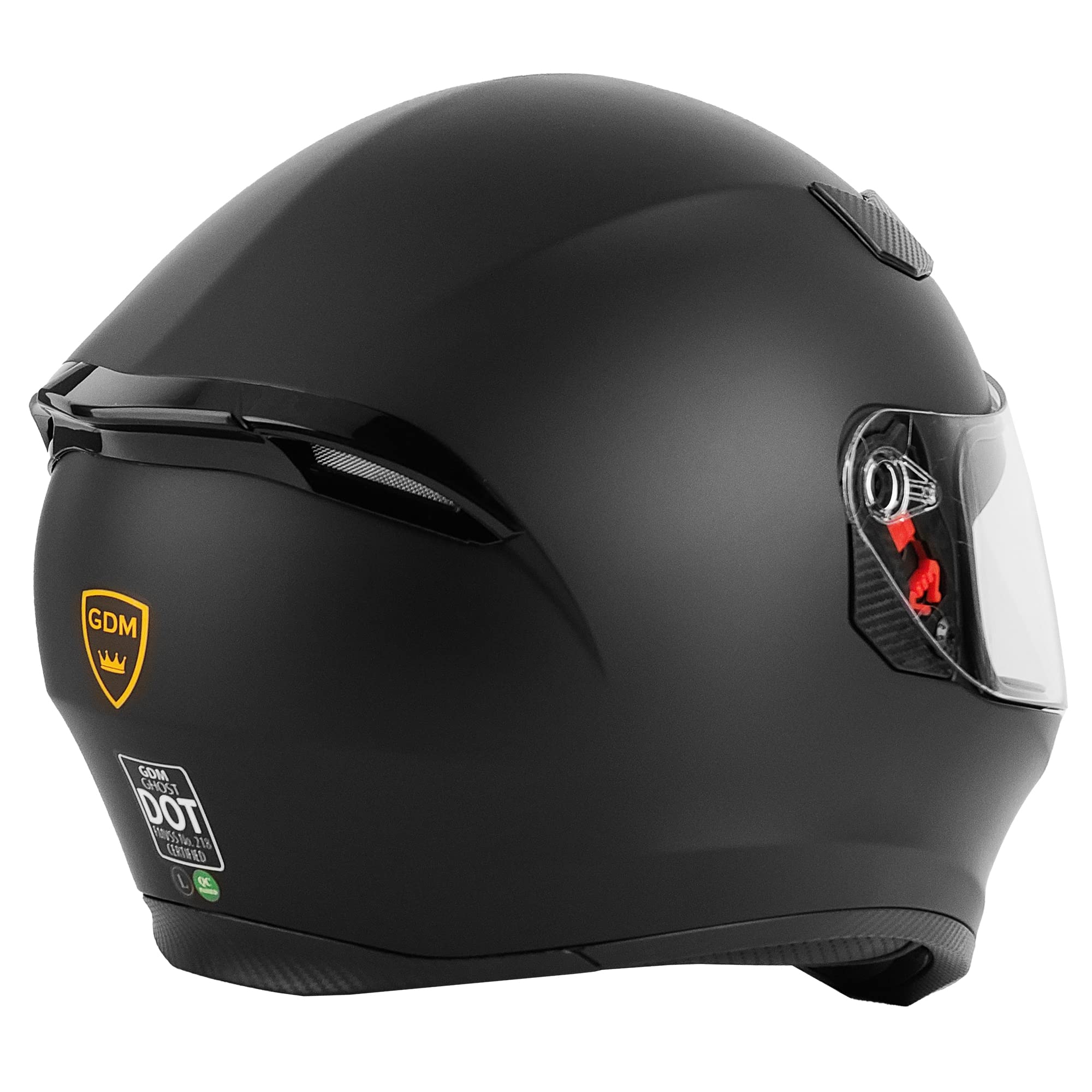 GDM Ghost Bluetooth Motorcycle Helmet with Wireless Communication System - HD Audio & Noise Cancelling for Riders | Highway Cruising, Group Rides & Long-Distance Tours | Adventure Biking & Daily Commute Essential | Safety Gear for Motorcyclists & Urban Travelers