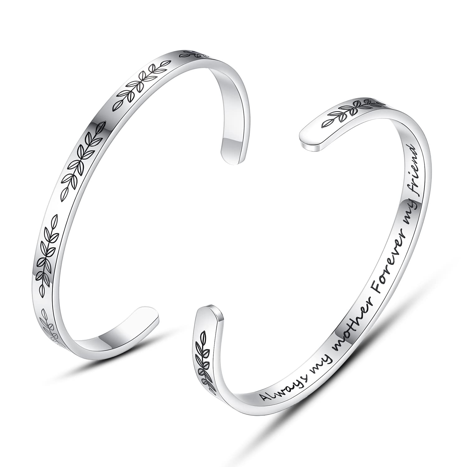 Personalized Cuff Bracelets for Women & Teen Girls - Best Friend, Sister, Mom, Daughter, Granddaughter, Cousin - Custom Jewelry for Birthday, Mother's Day, Christmas, Easter Gifts - Perfect for Everyday Wear, Special Occasions & Friendship Celebrations