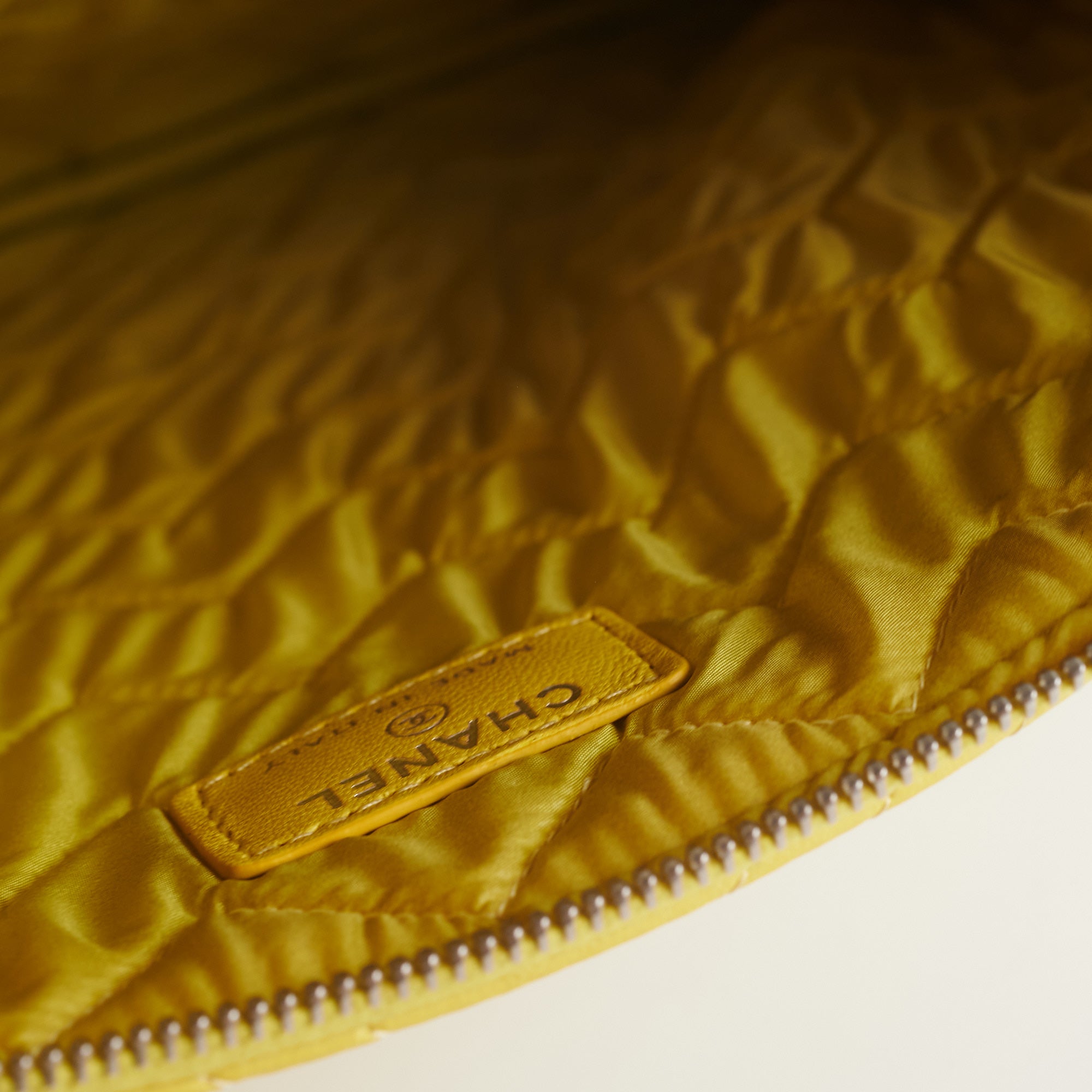 Chanel Chevron O Case Yellow - Luxury Quilted Leather Wallet on Chain for Women | Perfect for Parties, Evening Events & Everyday Use