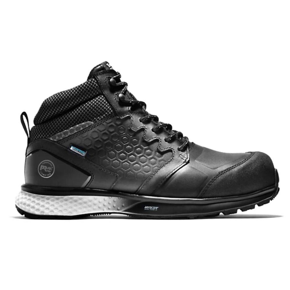 Timberland PRO Reaxion MID Men's Waterproof Composite Toe Work Shoes - Black/Grey (A21R8) | Durable Safety Footwear for Construction, Warehouse & Outdoor Work