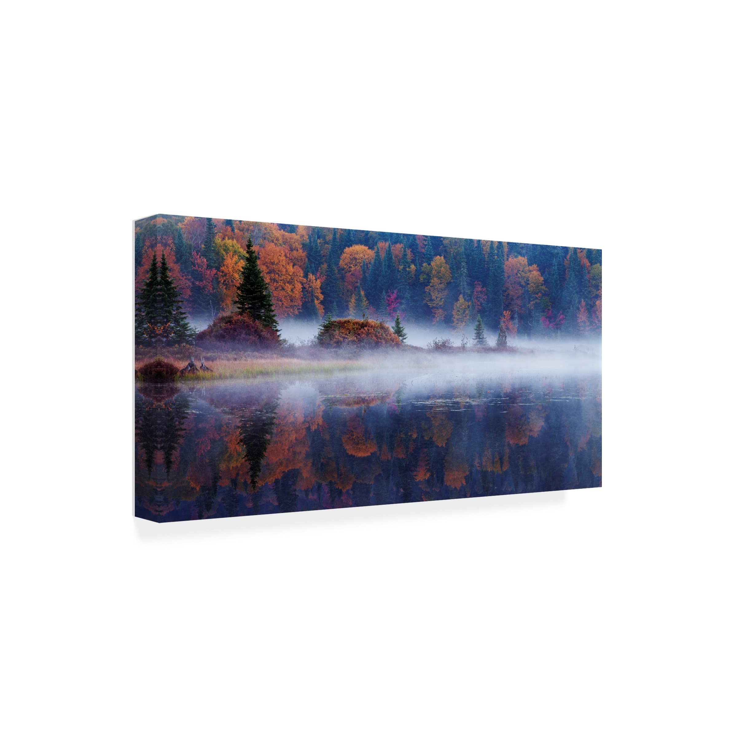 Trademark Fine Art 'Laurentian Forest' Canvas Wall Art by Mircea Costina - Stunning Landscape Painting for Living Room, Bedroom & Office Decor