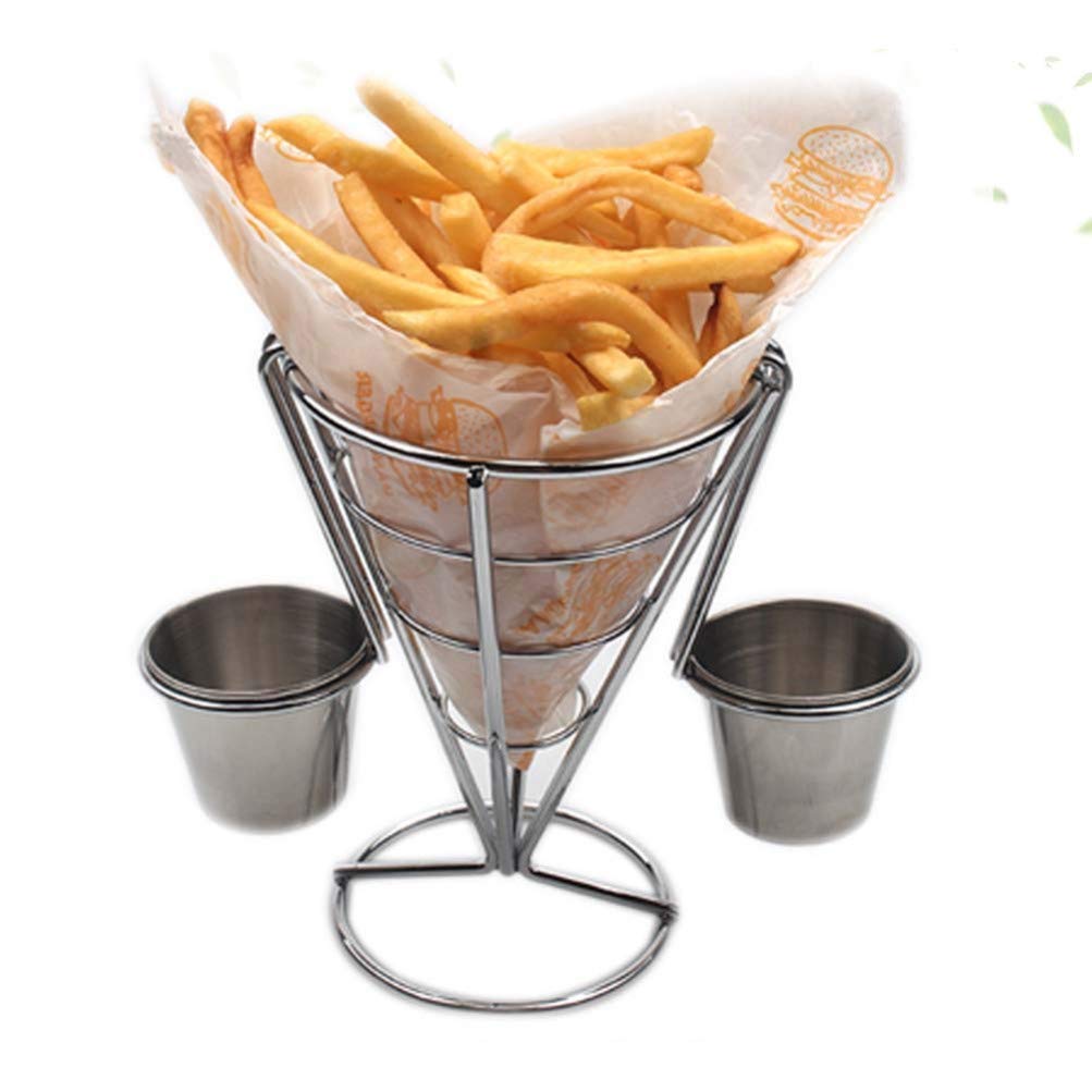 Cabilock 2-Pack French Fry Cone Holders - Snack Baskets for Chips, Appetizers & Fried Chicken - Perfect for Parties, Movie Nights & Fast Food Restaurants