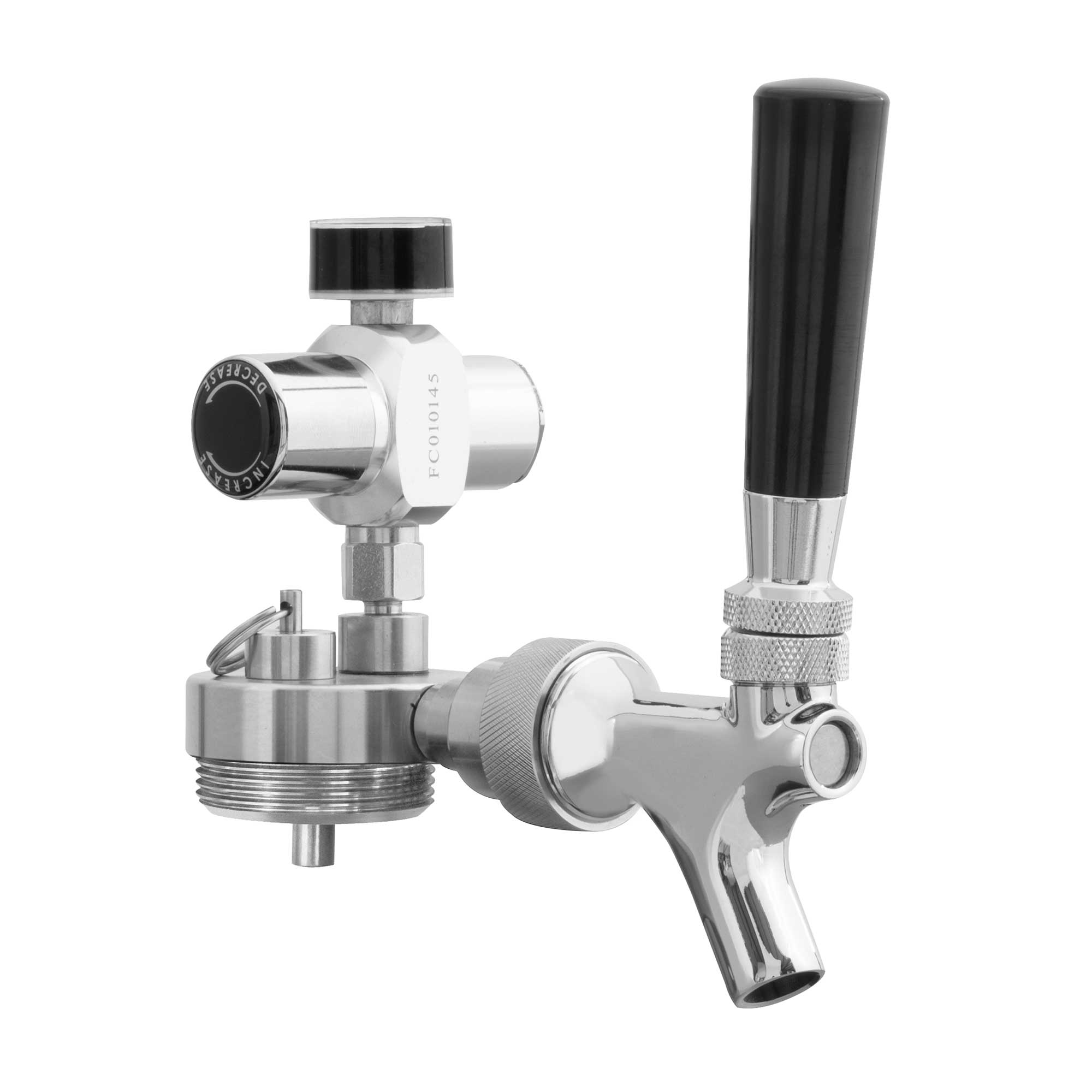 Baridi Beer Tap with CO2 Regulator - Compatible with Stainless Steel Growler Kegs | Home Brewing & Draft Beer Dispensing System for Parties & Outdoor Events
