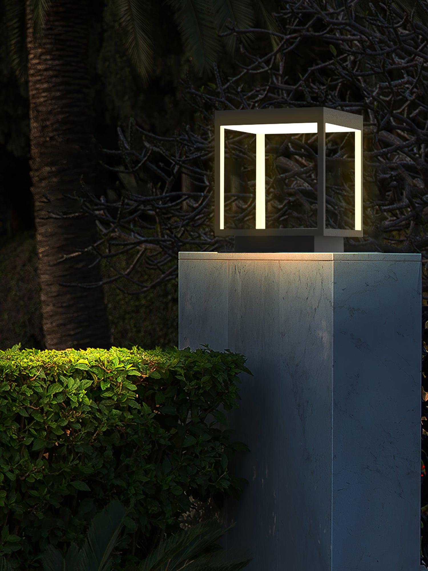 Modern Square Frame Outdoor Post Light - Durable Weatherproof Exterior Lighting for Patio, Garden, and Driveway - Perfect for Home and Commercial Outdoor Spaces