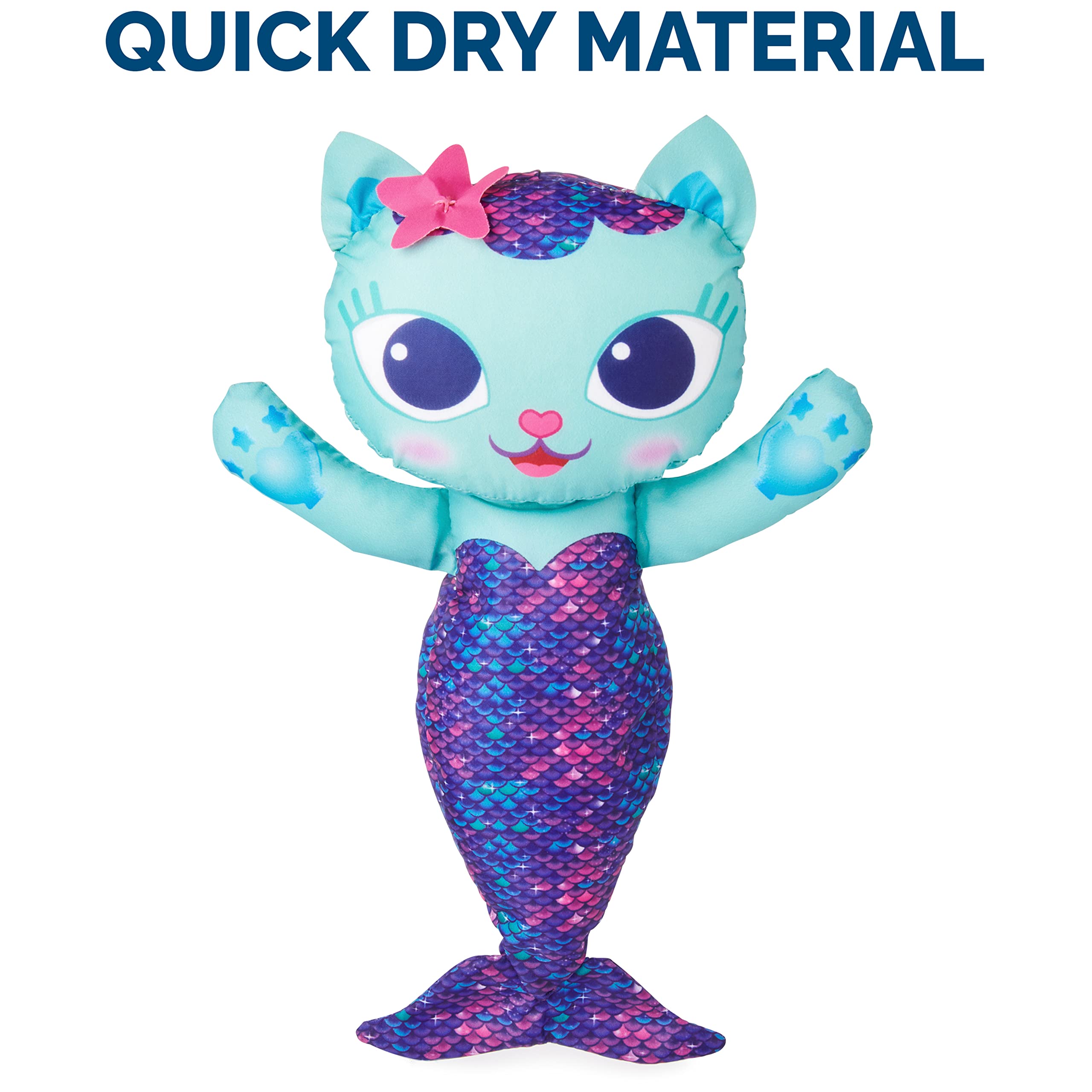 Gabby's Dollhouse Mercat Swim Huggable Floating Stuffed Animal - Cute Bath & Beach Toy for Kids Ages 1+ | Perfect Pool Party, Bathtime Fun & Summer Water Play
