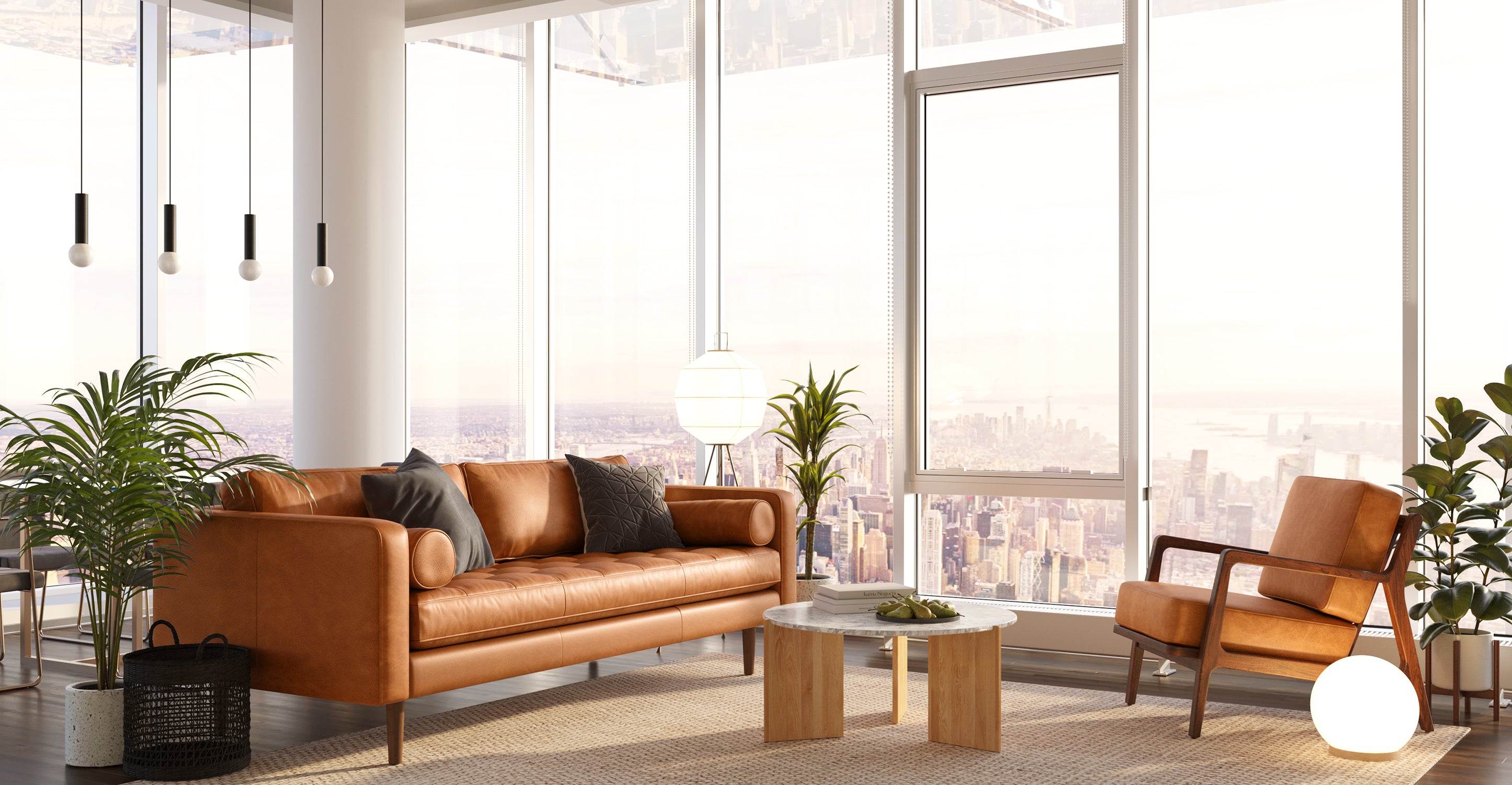 Premium Napa Leather Sofa - Modern Luxury Living Room Furniture for Home & Office - Perfect for Relaxing, Entertaining & Stylish Decor