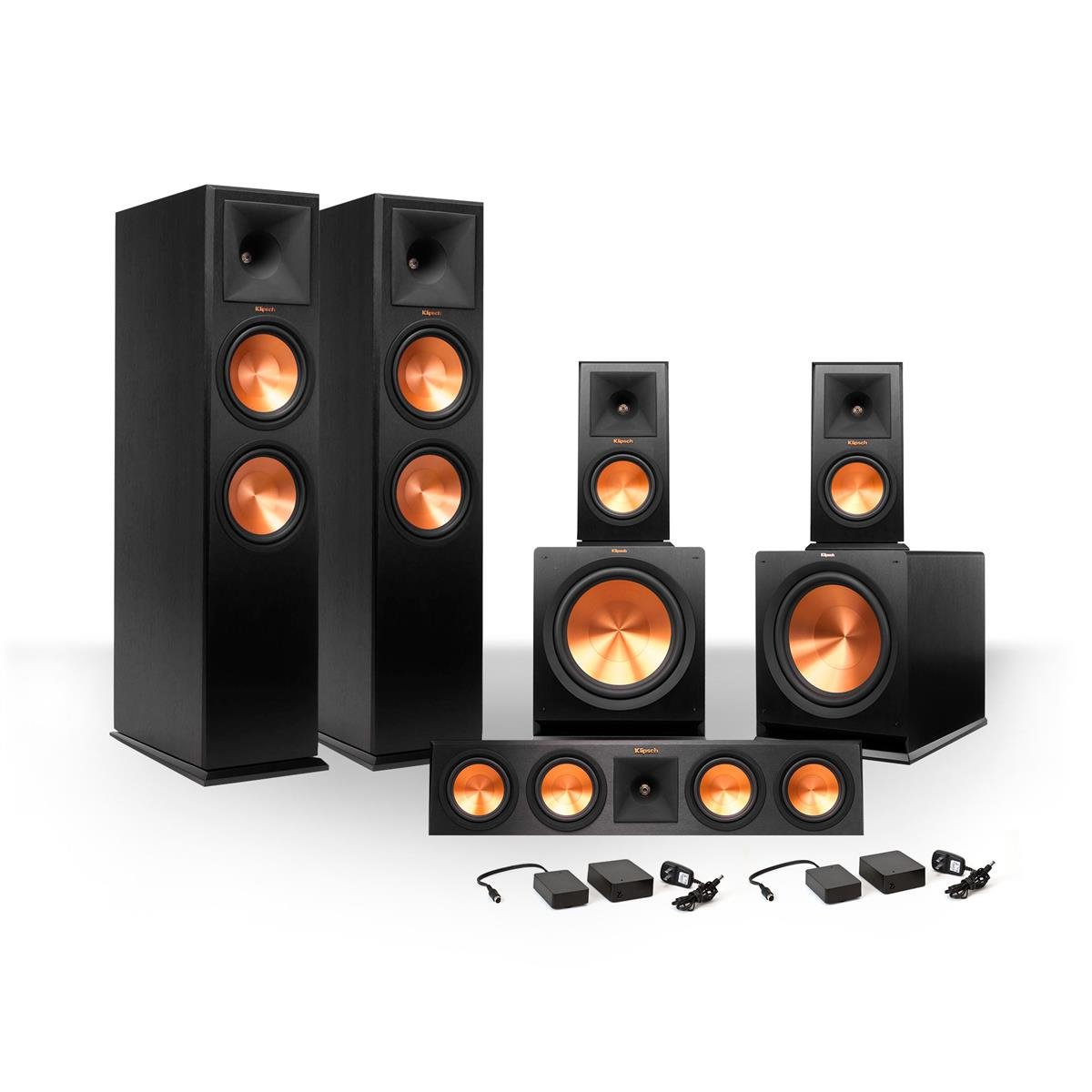 Klipsch 5.2 RP-280 Reference Premiere Home Theater Speaker System with Dual R-115SW Subwoofers & Free Wireless Kits - Premium Ebony Finish | Perfect for Movie Nights, Gaming & Music Listening