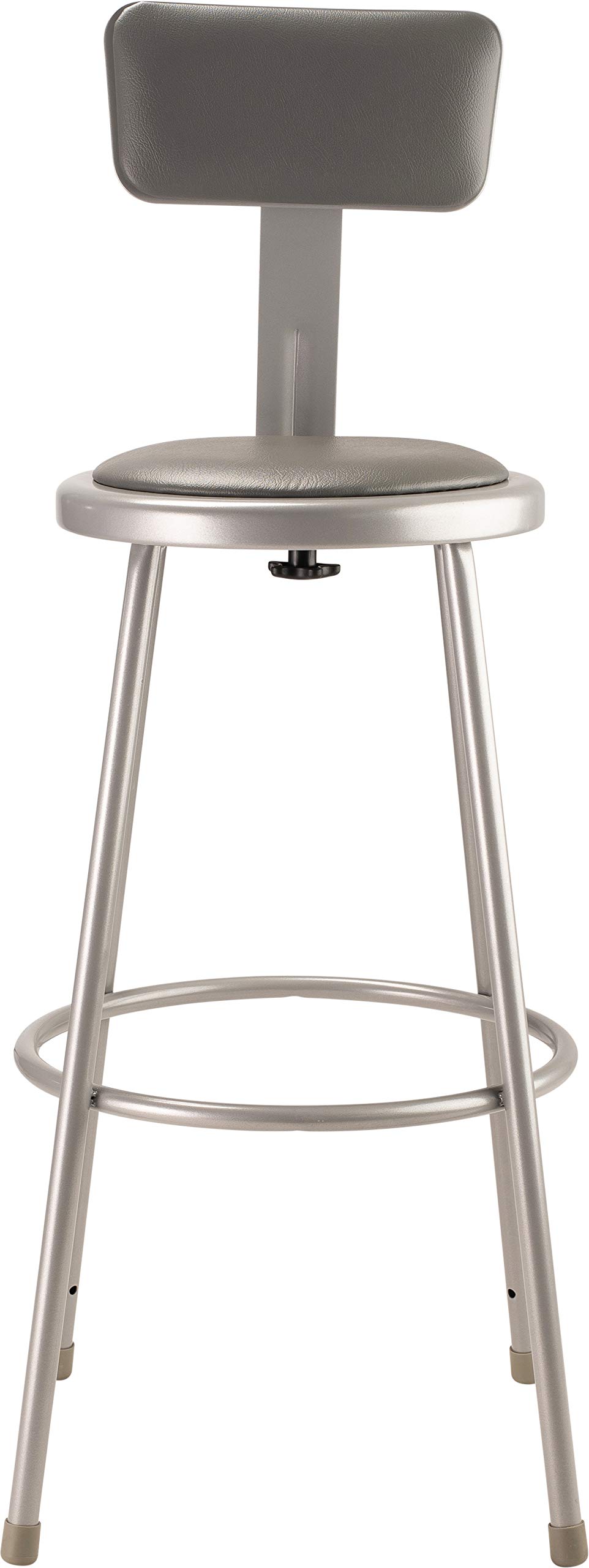 (3 Pack) Heavy Duty Vinyl Padded Steel Bar Stool with Backrest - 30 Inch Counter Height Stools for Kitchen, Bar, Restaurant & Commercial Use - Grey